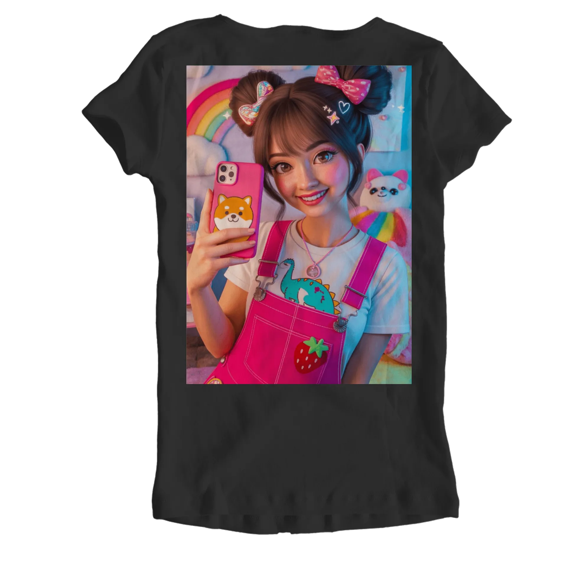 Camiseta Babylook Ilustração Jovem e Dinossauro 100% Algodão - Imagem 2