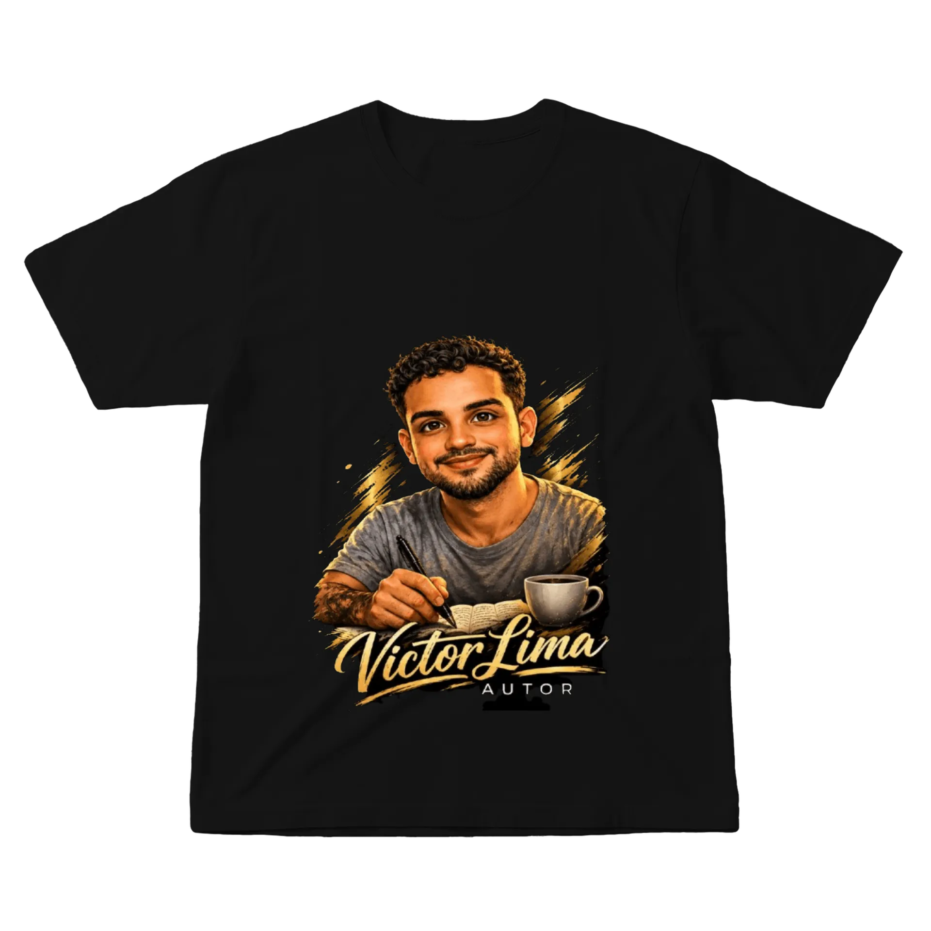 Camiseta Autor Victor Lima Logotipo Tipográfico 100% Algodão de VICTOR SHOP LOJA ONLINE — imagem 1 de 6