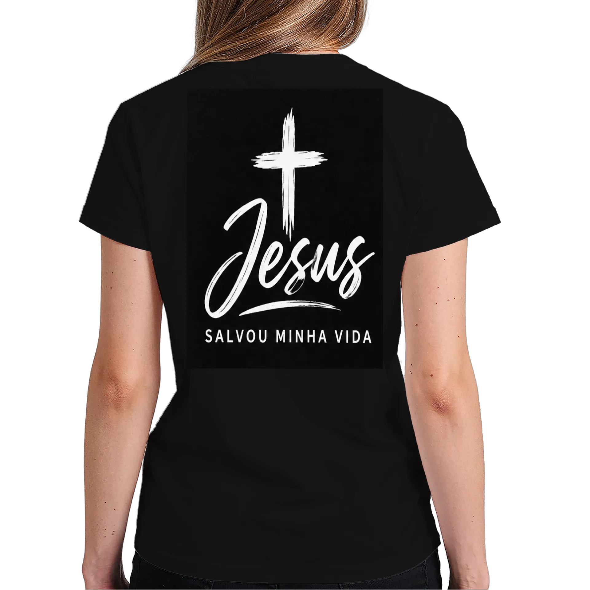 Camiseta Print Jesus Salvou Minha Vida 100% Algodão de TOP BH GOSPEL  — imagem 5 de 6