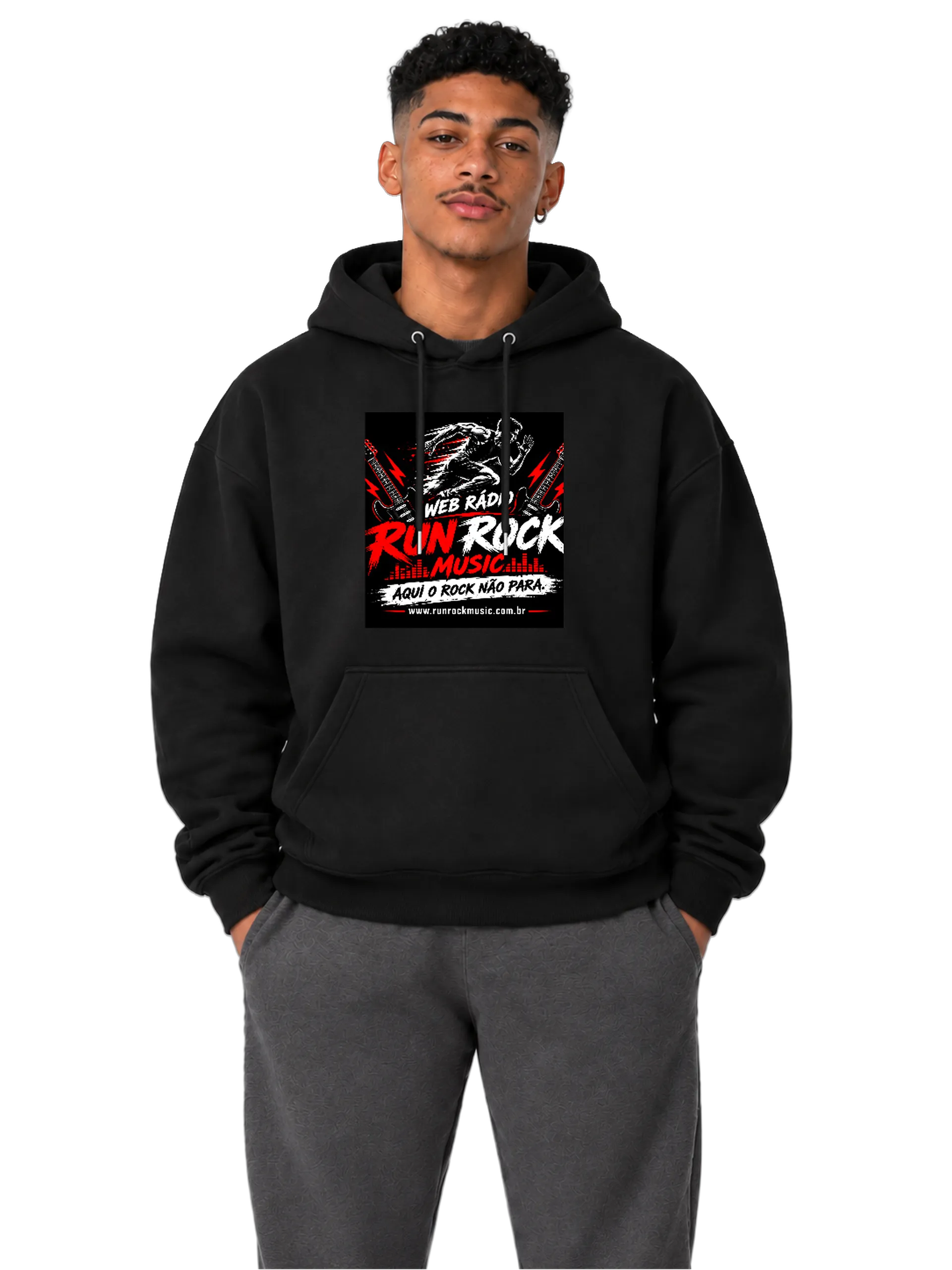 Blusa de moletom RUN ROCK MUSIC - Imagem 3