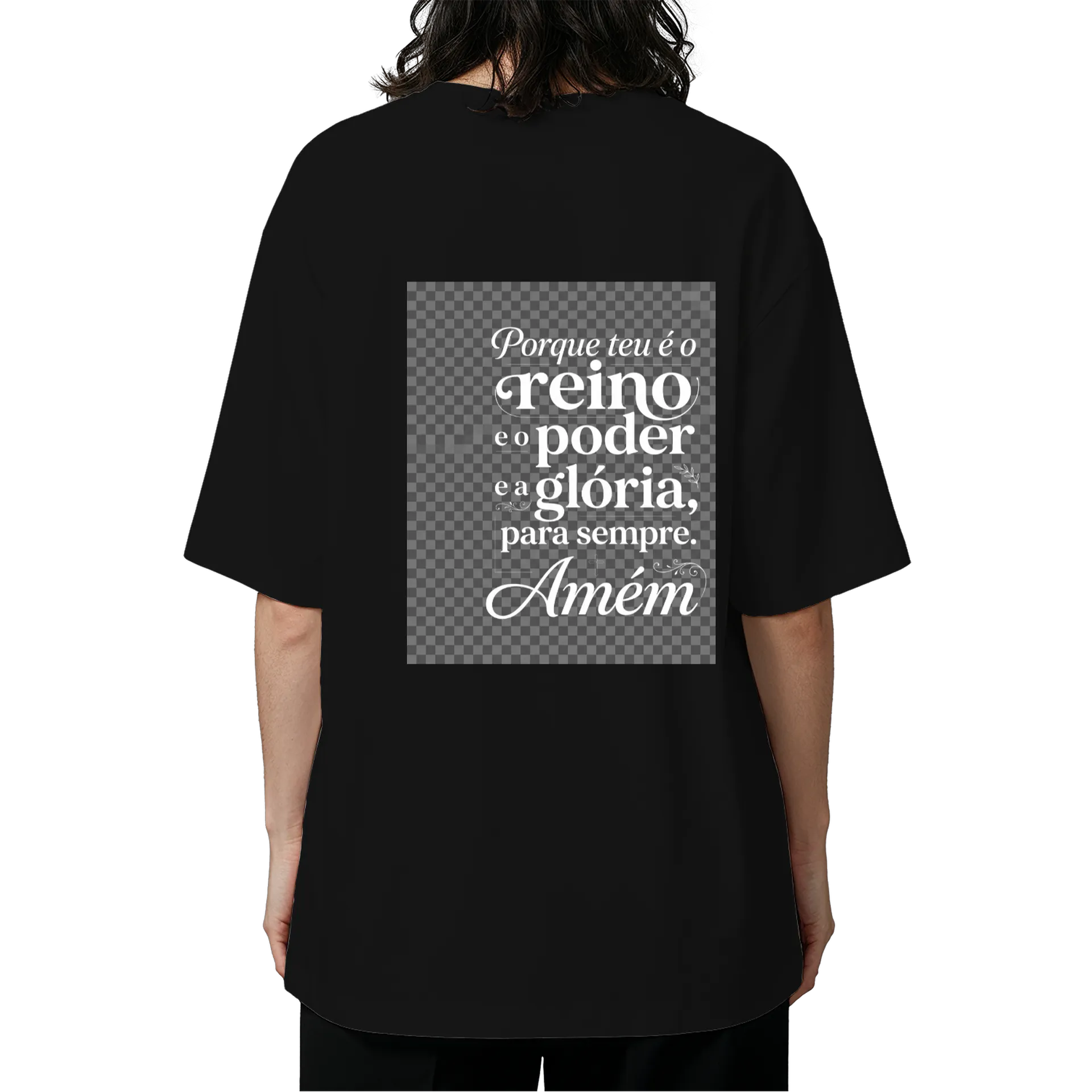 Camiseta Oversized Deus - teu é o reino  - Imagem 5