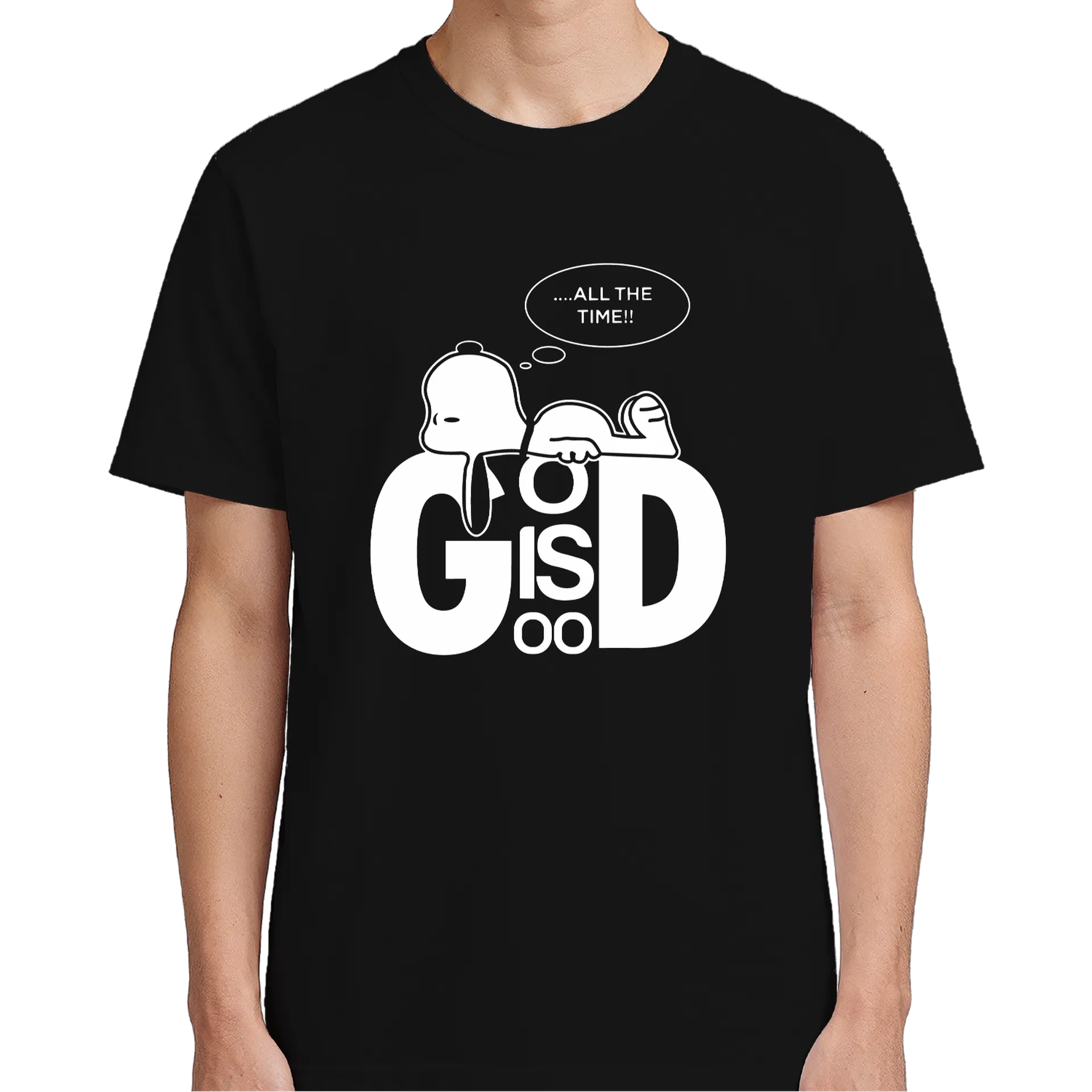 Camiseta Estampa Tipográfica God Is Good 100% Algodão - Imagem 5