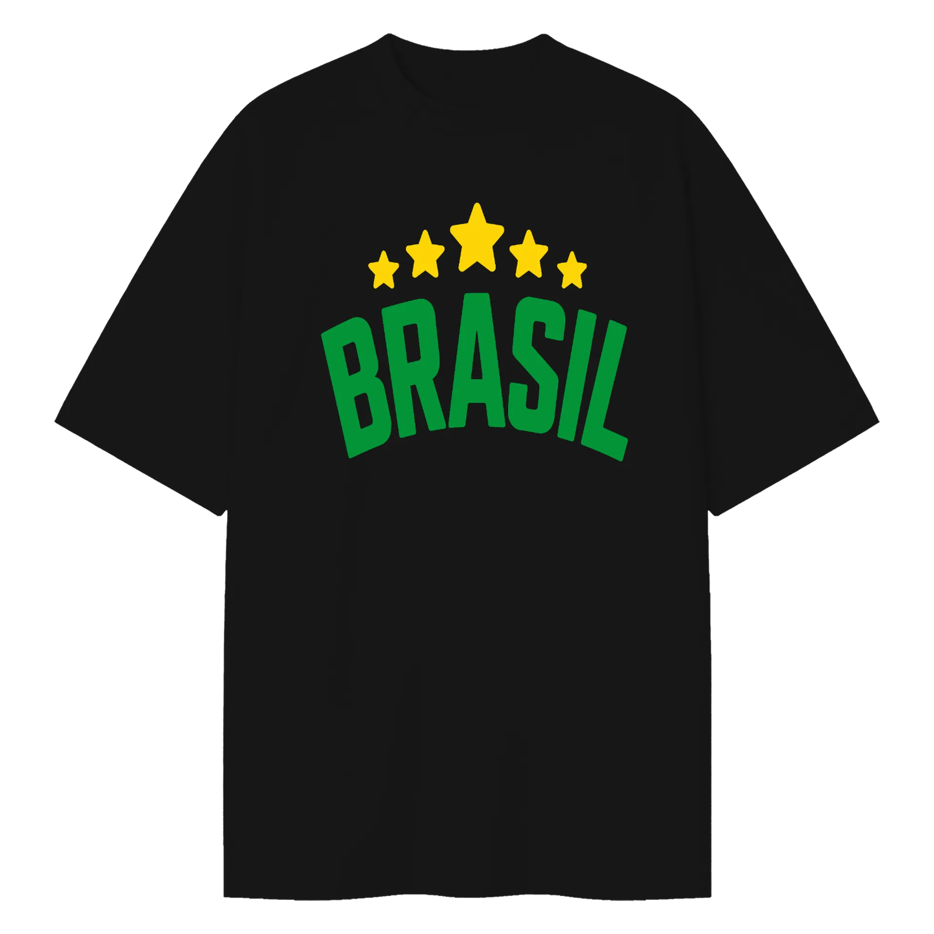 Camiseta Oversized Brasil Estampa Verde com Ouro - Imagem 1