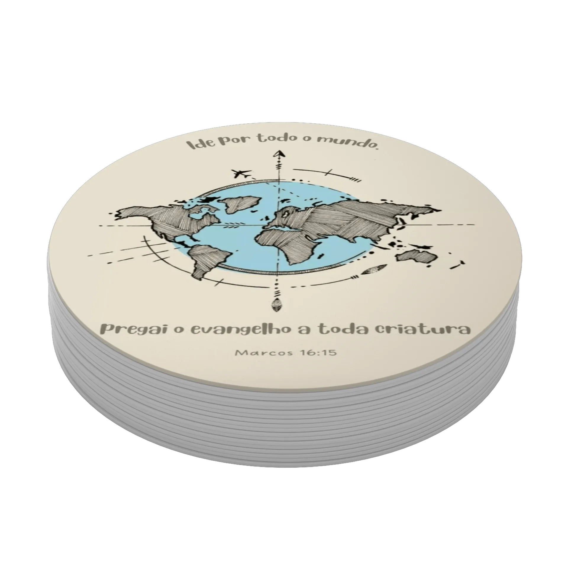 Porta-copo MDF Mapa Mundo Pregai o Evangelho - Imagem 4