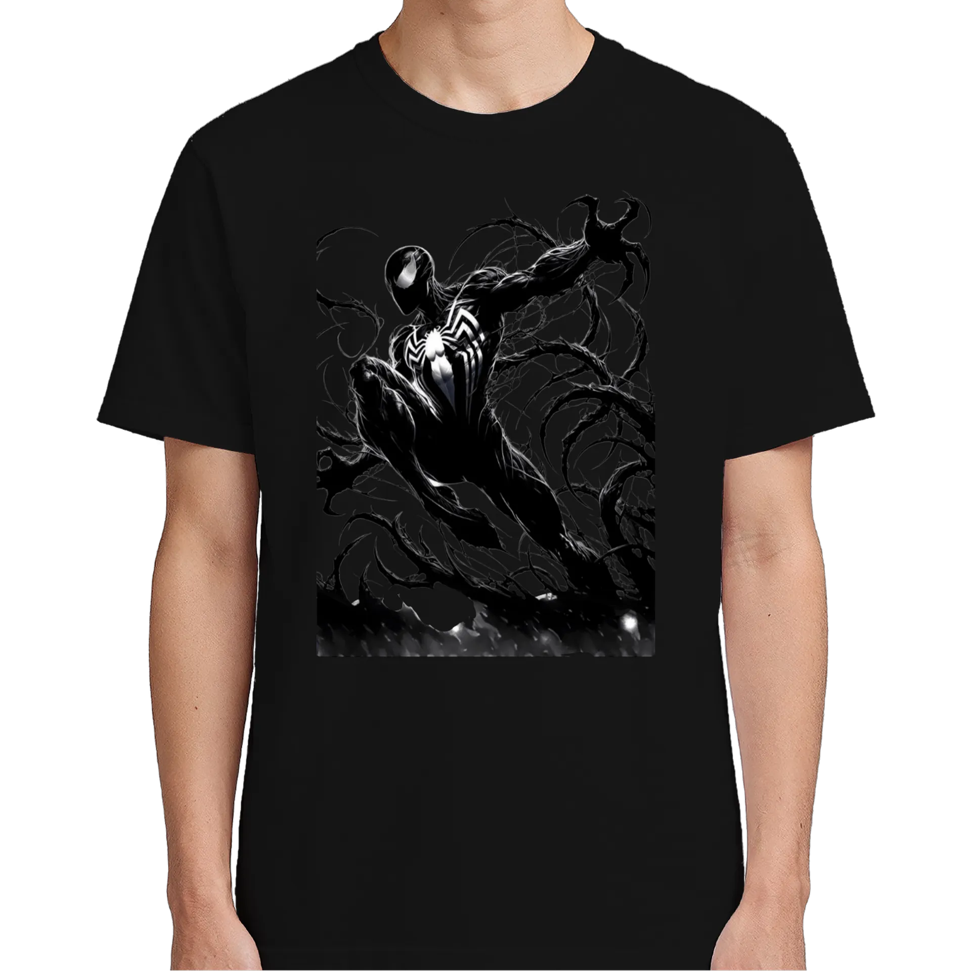 Camiseta Venom Preto e Branco 100% Algodão - Imagem 5