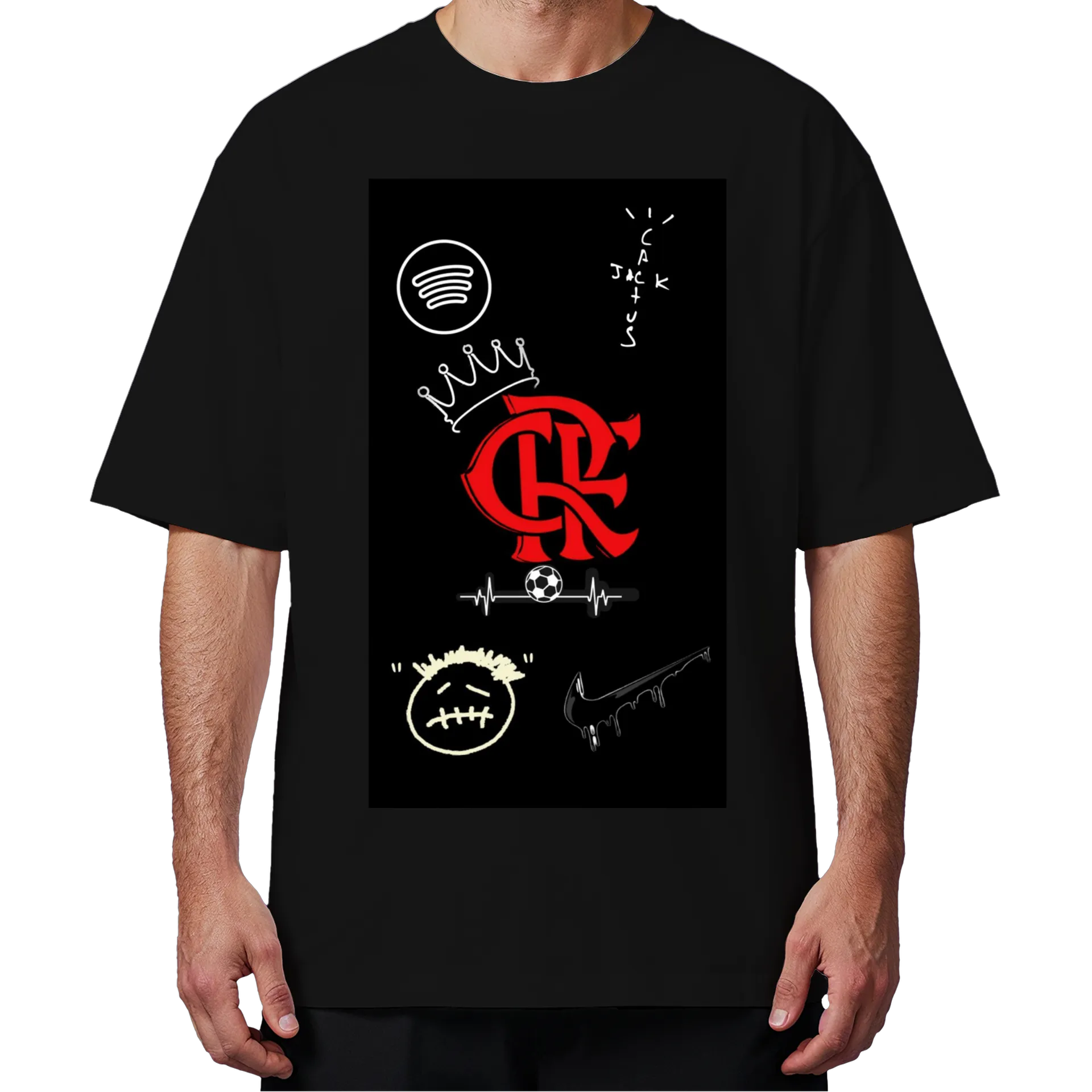 Camiseta Oversized Pedro 9 Flamengo Estampa Vermelha 100% - Imagem 4