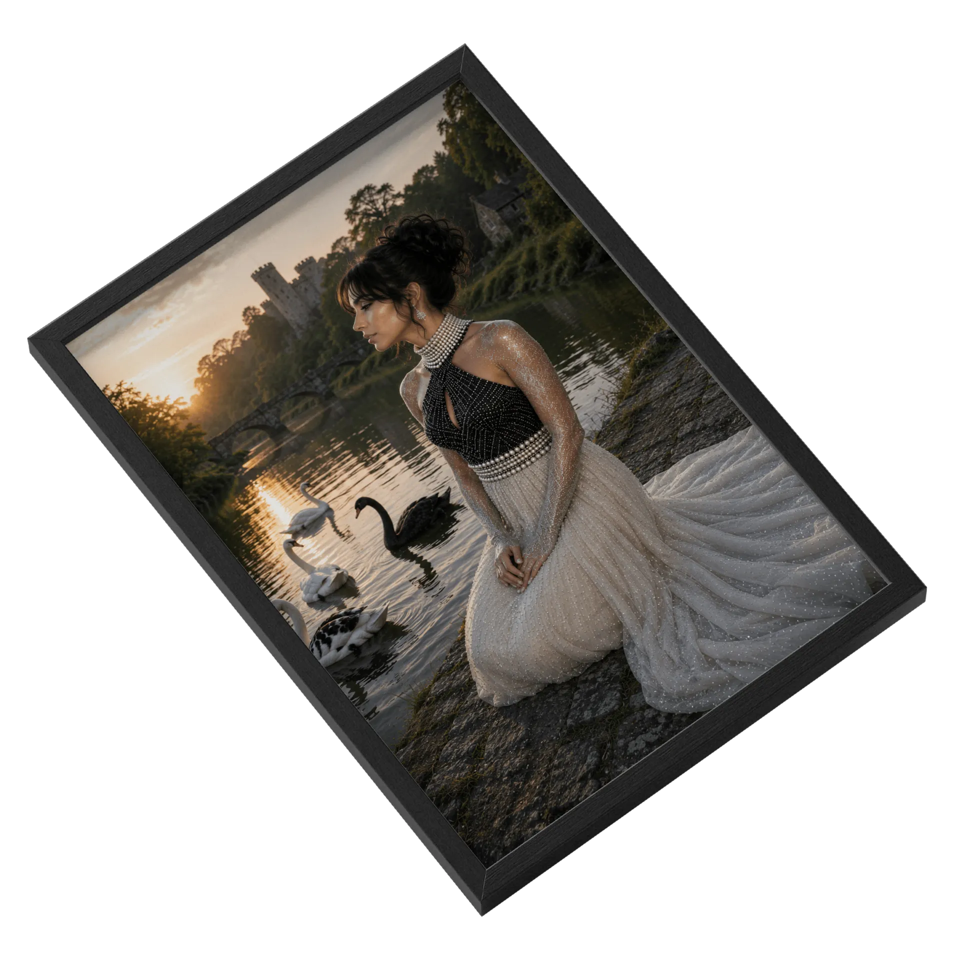 Quadro Retrô Princesa Noiva Luxo A3 MDF e Vidro - Imagem 2