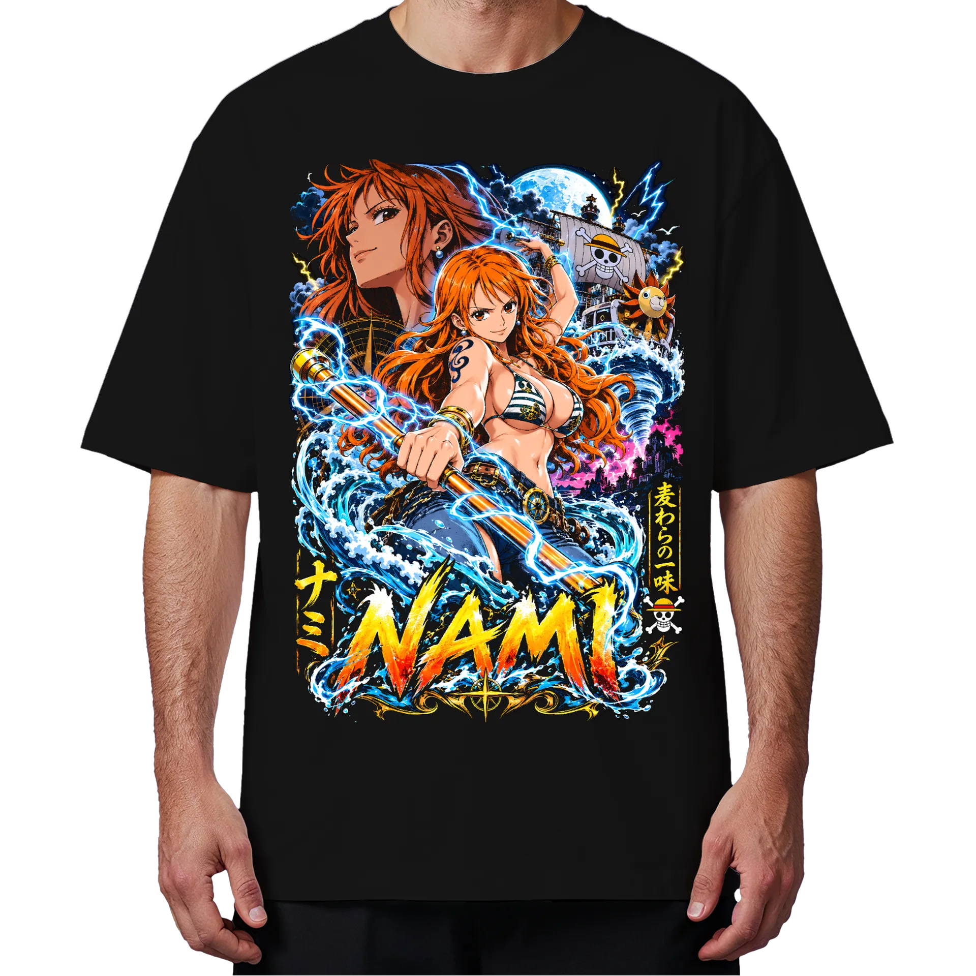 Camiseta Oversized Nami Anime One Piece Premium - Imagem 4