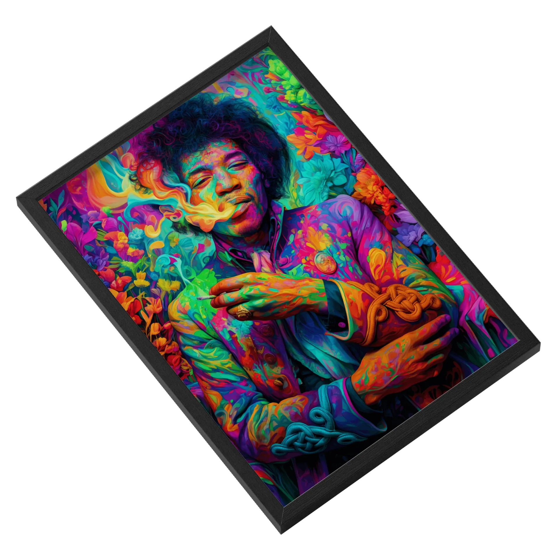 Quadro Jimmi Hendrix Experience A3 personalizado Com Vidro de rockability — imagem 2 de 3