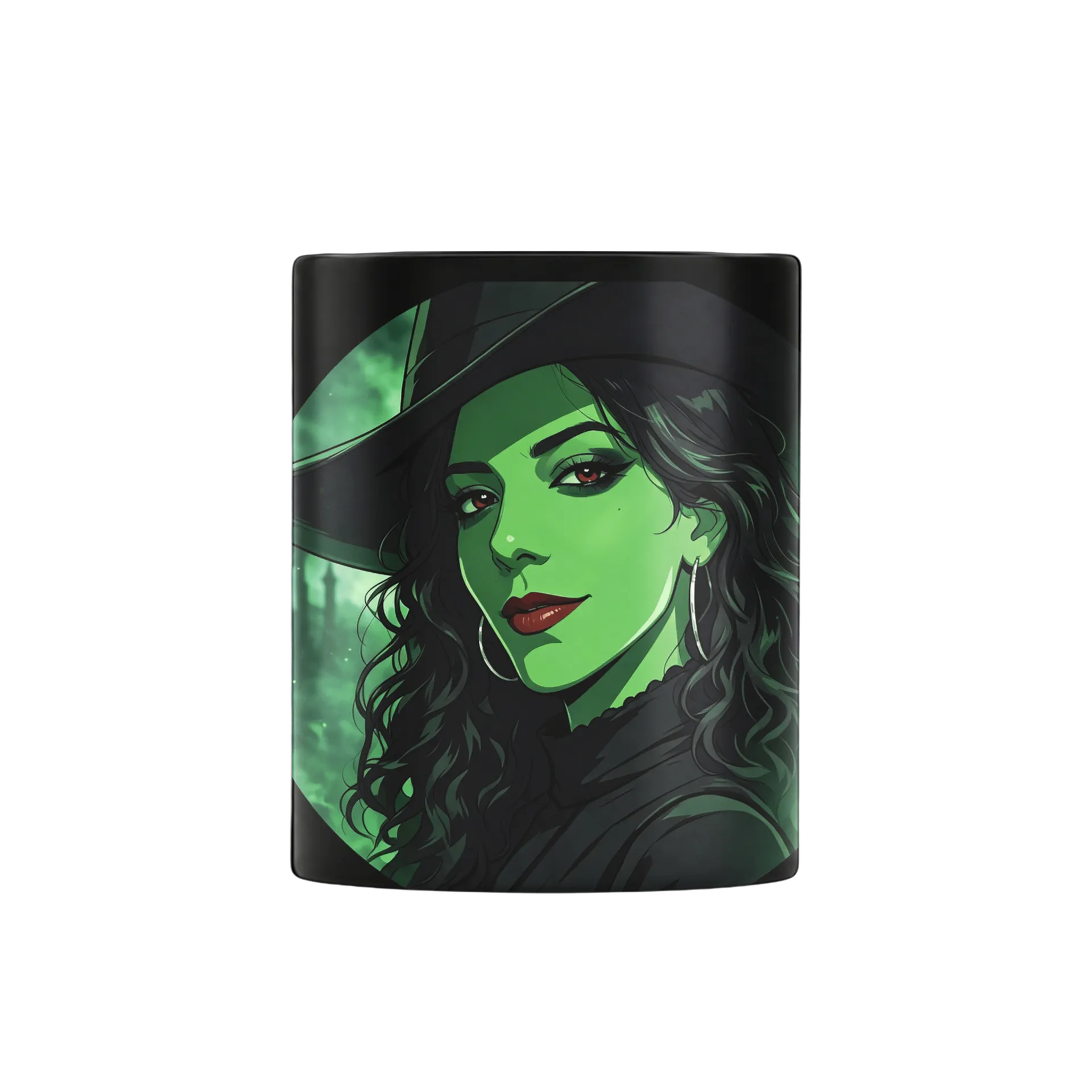 Caneca Porcelana Mulher Bruxa Verde 325ml - Imagem 3