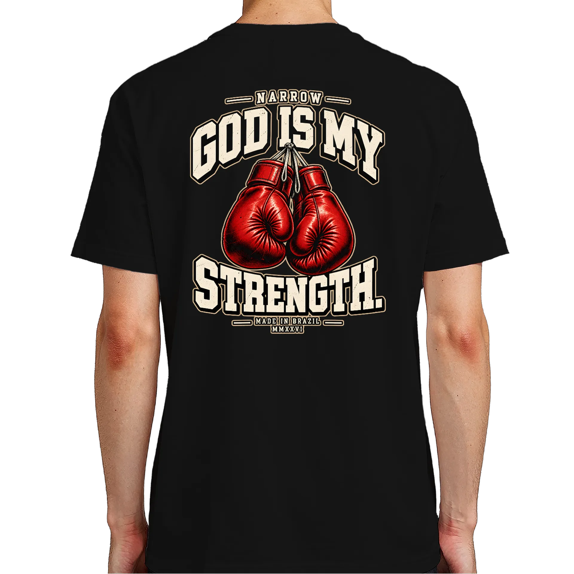 Camiseta Narrow God Is My Strength Luvas Boxe 100% Algodão de NARROW — imagem 6 de 6