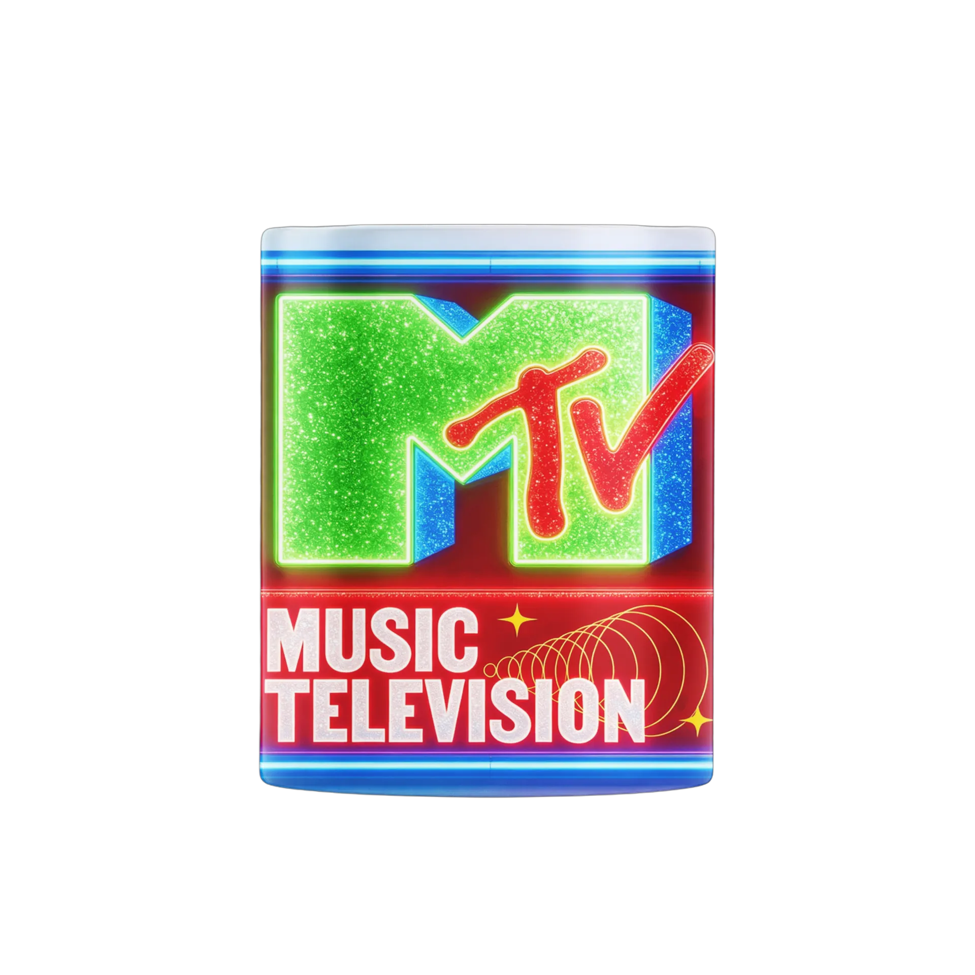 Caneca Porcelana Neon MTV Music Television 325ml - Imagem 1