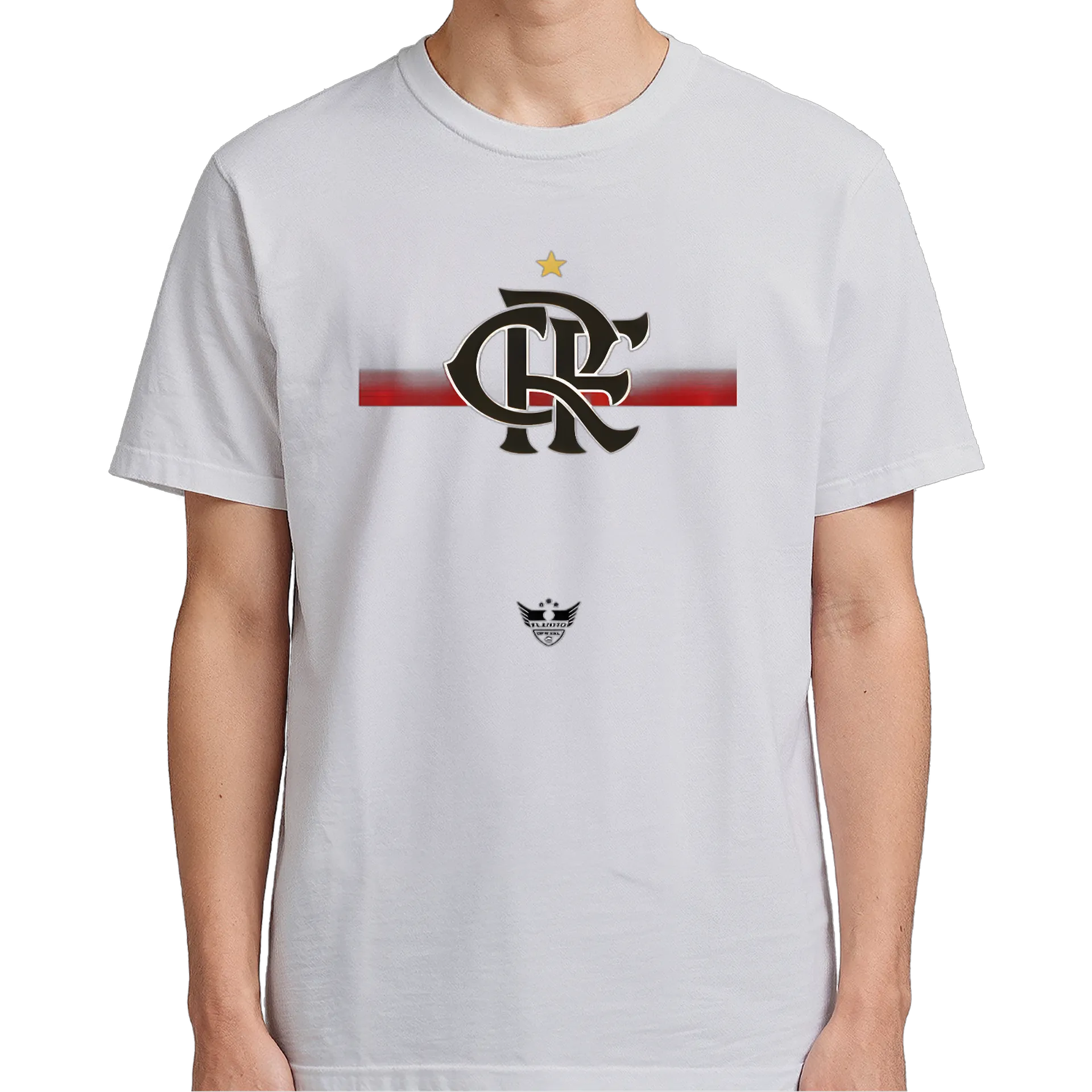 Camiseta Flamengo Logotipo Cristiano Verde 100% Algodão - Imagem 4