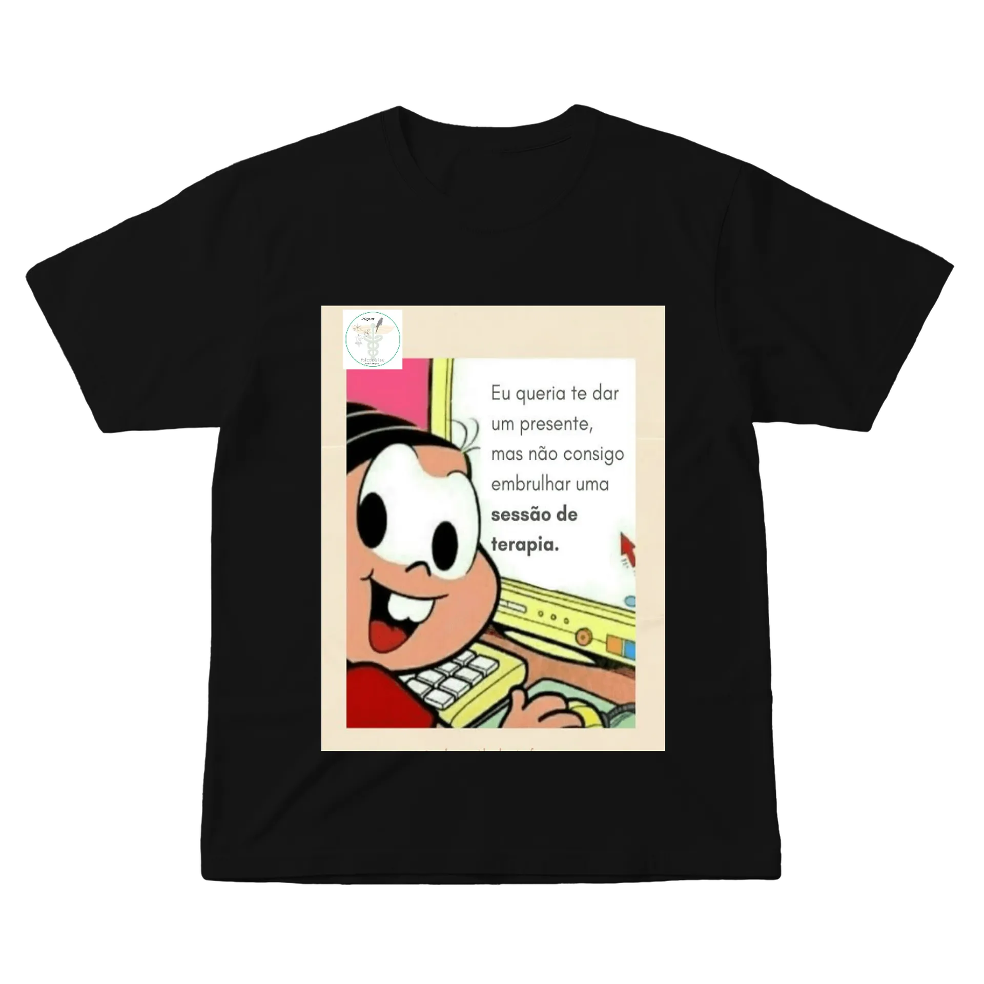 Camiseta Personagem Cartoon Sessão de Terapia 100% Algodão - Imagem 1