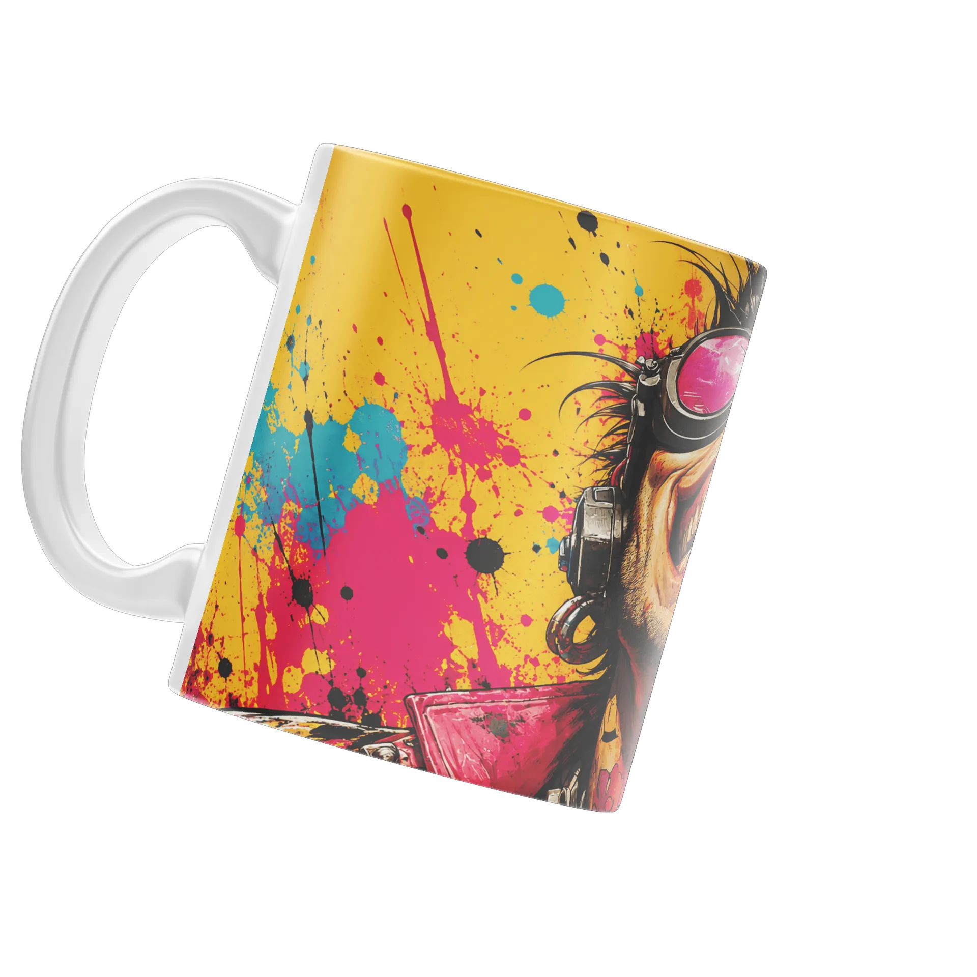 Caneca Rosto de Óculos Estilo Grunge Colorido 325ml - Imagem 3
