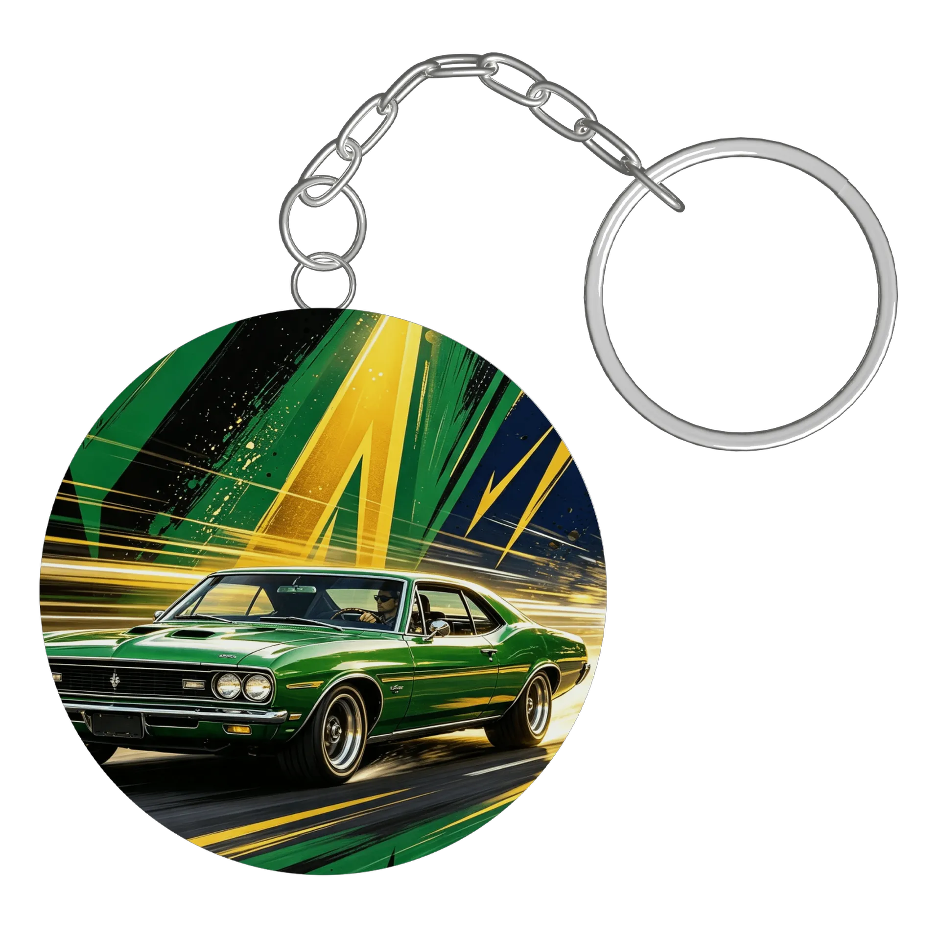 Chaveiro MDF Carro Clássico Verde Estampa Neon Arquivo de Xenovoid Studio 👽 — imagem 2 de 3