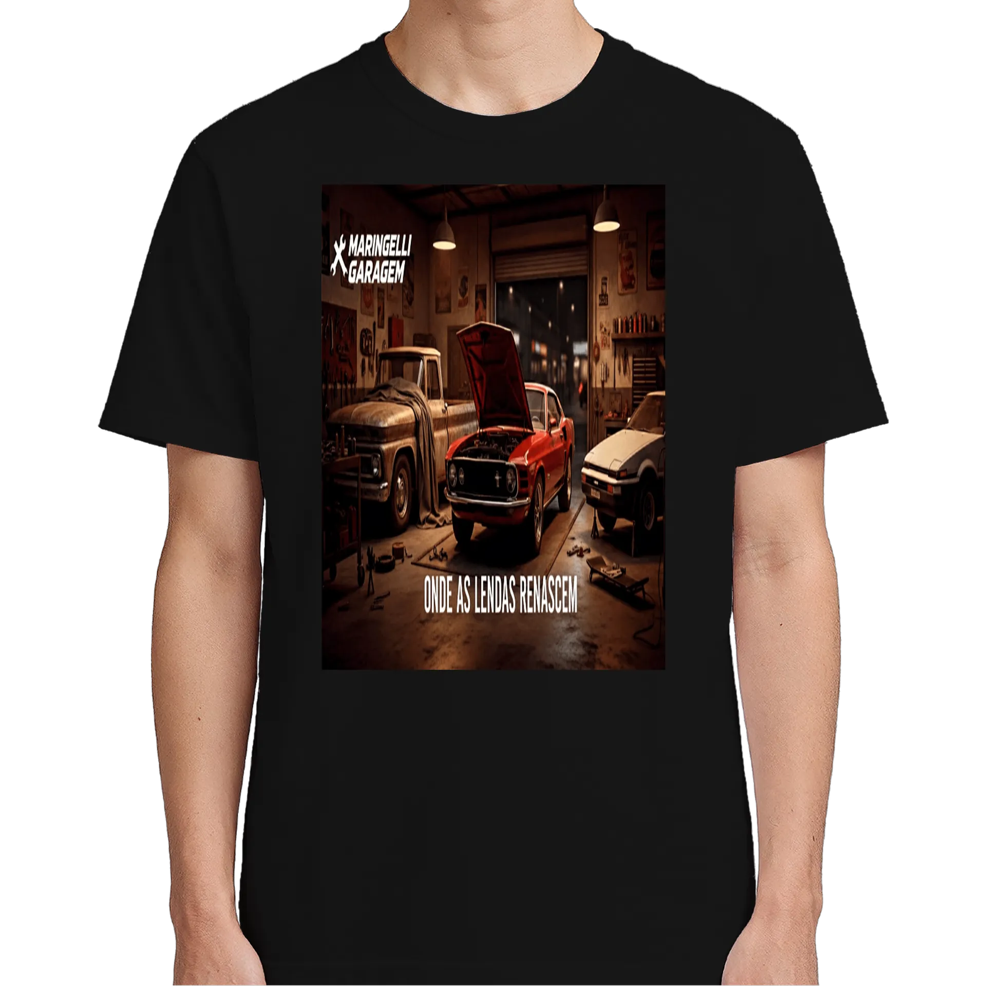 Camiseta Máquina Garagem 100% Algodão Preto - Imagem 5