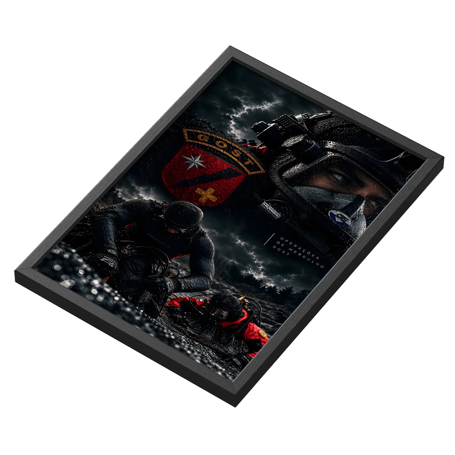 Quadro Mergulhadores Gost Arte Realista A3 com Vidro - Imagem 3