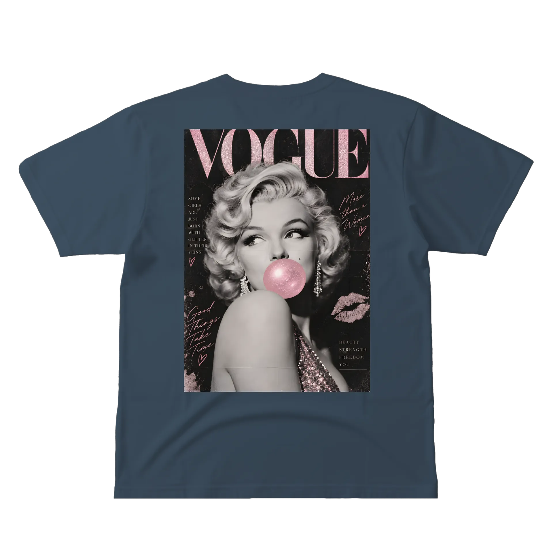 Camiseta Retrato Vintage de Mulher Glamourosa Rosa 100% - Imagem 2
