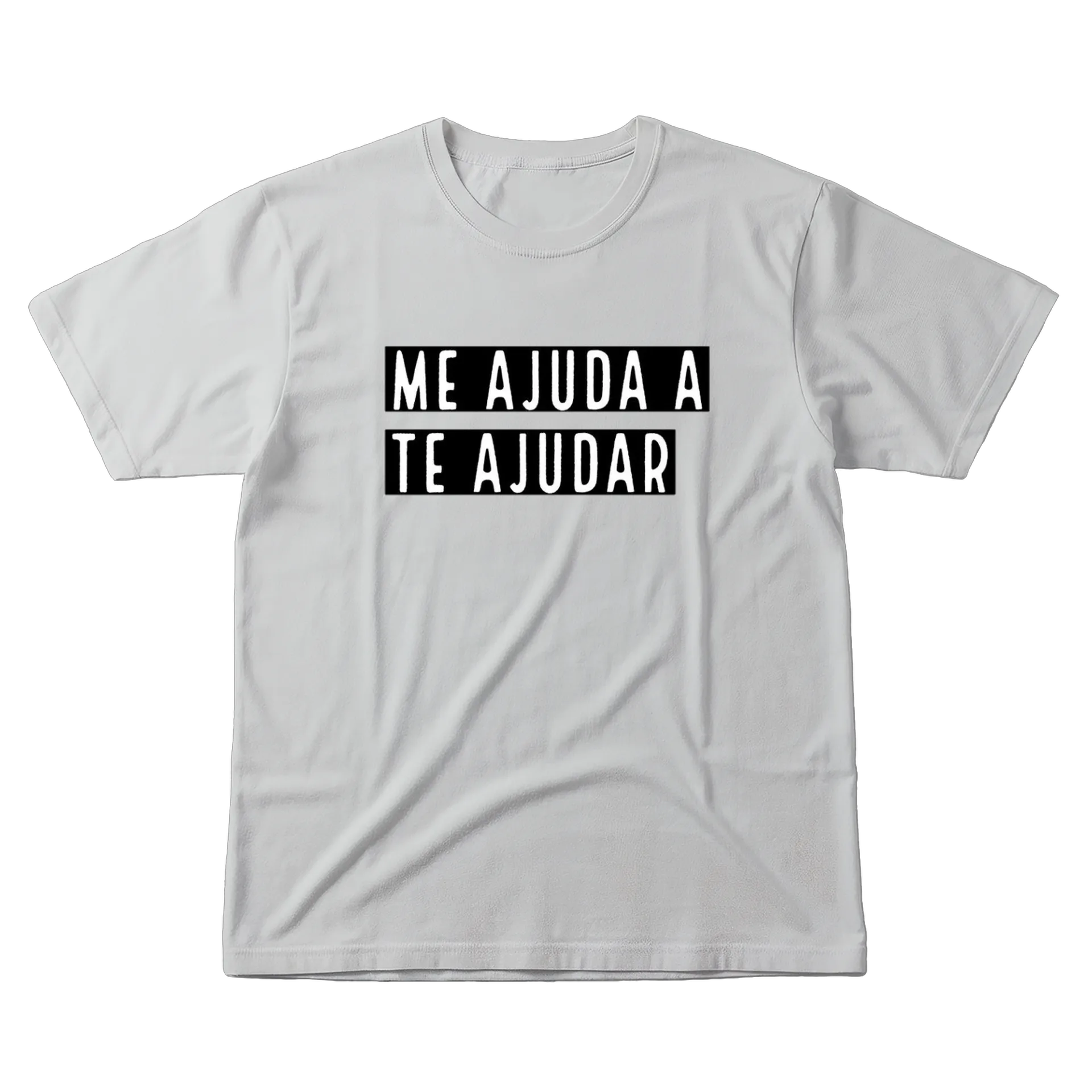 Camiseta Estampa Tipográfica Me Ajuda 100% Algodão - Imagem 1