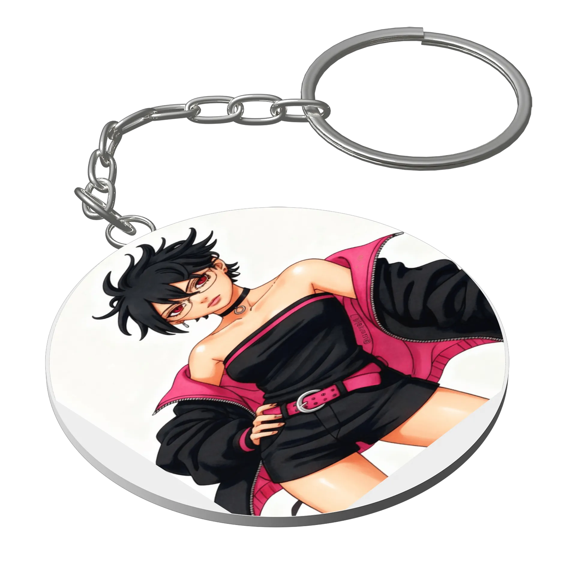 Chaveiro Sarada Uchiha Anime Estampa MDF - Imagem 1