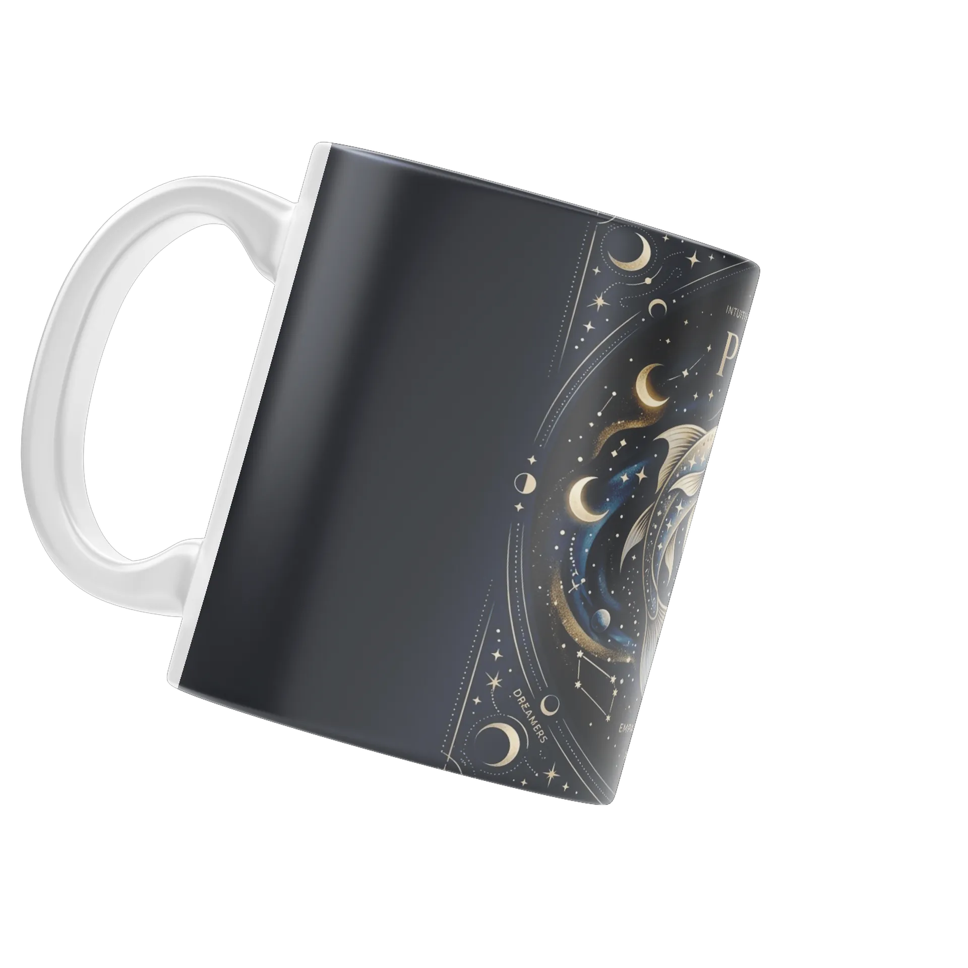 Caneca Peixes Astrologia Celeste Dourada 325ml - Imagem 3
