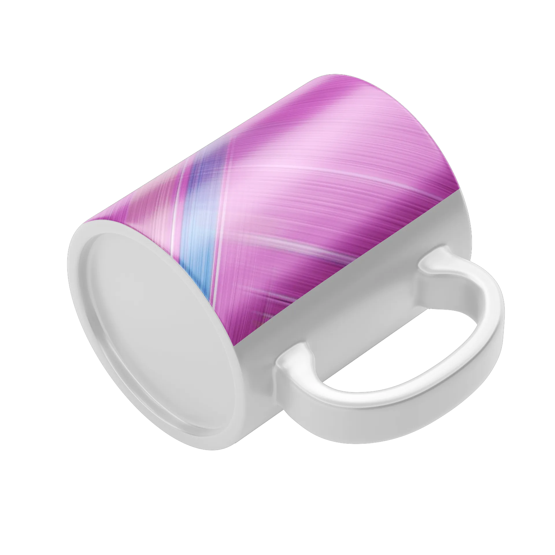 Caneca Porcelana Estampa Colorida Listras Rosa 325ml - Imagem 4