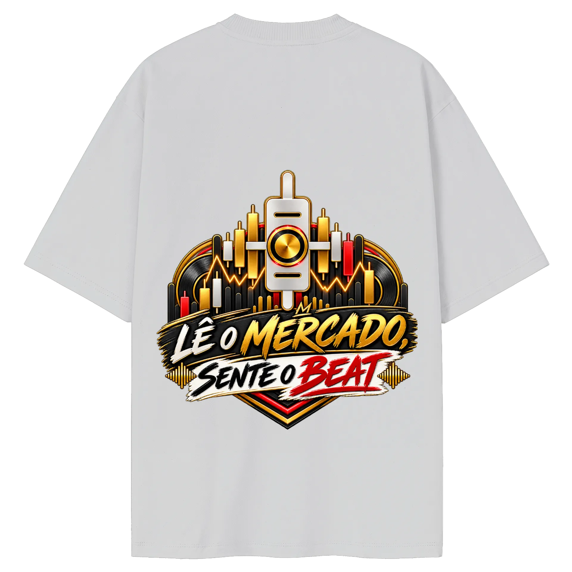 Camiseta Oversized Lê o Mercado, Sente o Beat de UM DJ NA BOLSA — imagem 2 de 6