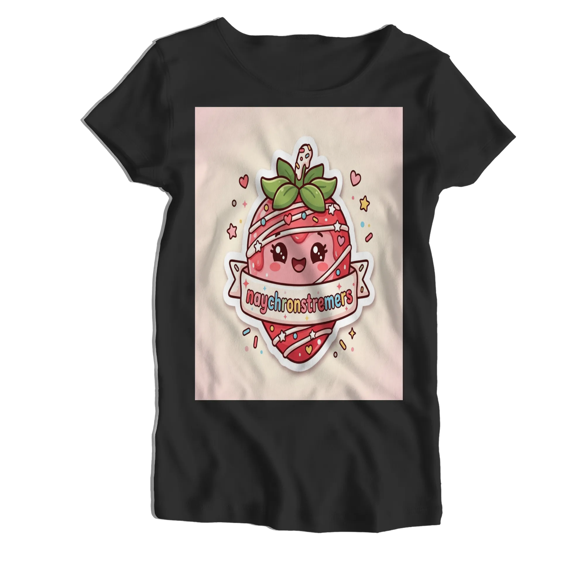 Camiseta Babylook Morango Cartoon 'naychronstreamers' 100% - Imagem 1