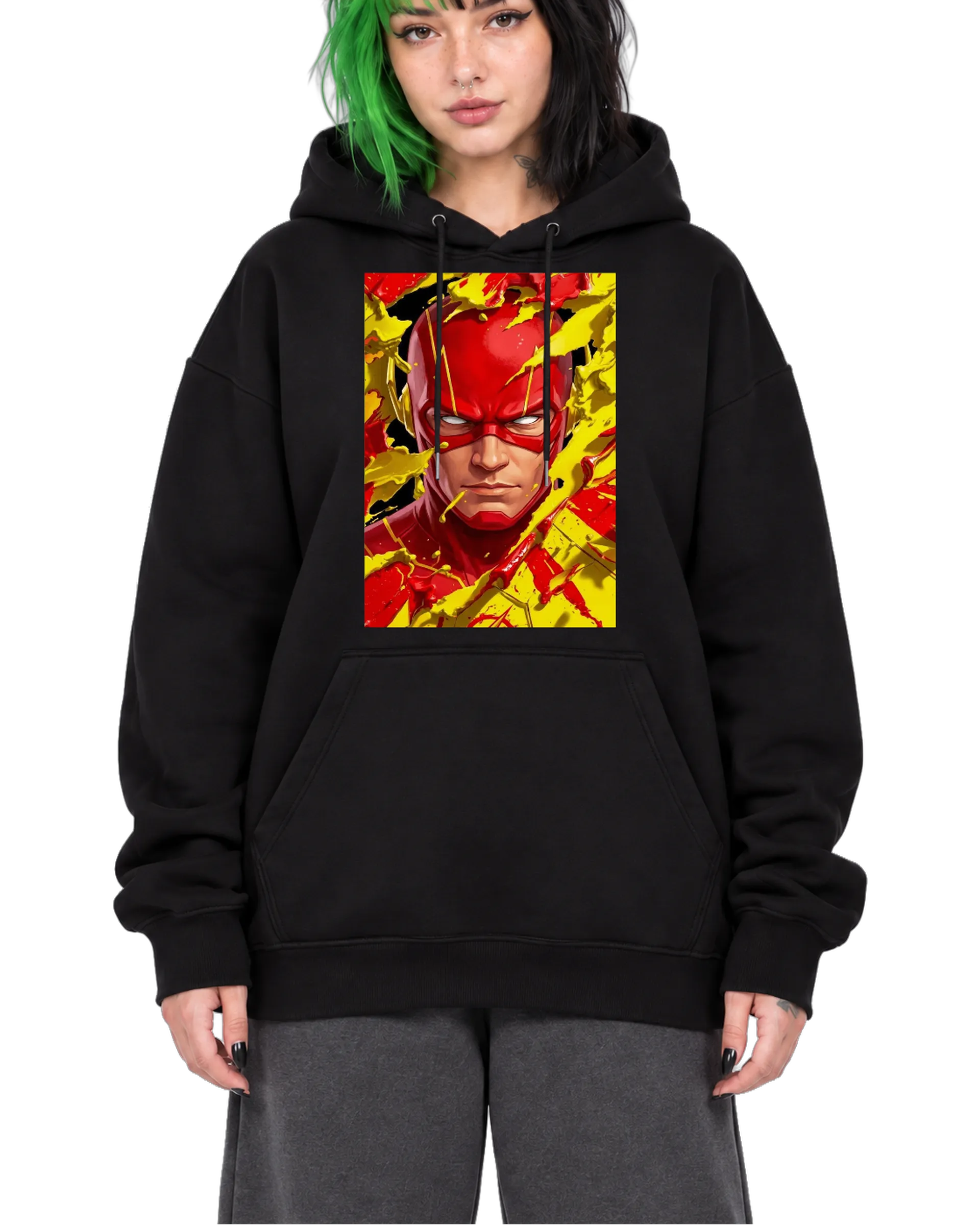 Blusa Moletom Canguru Flash em Ilustração Colorida Canguru - Imagem 1