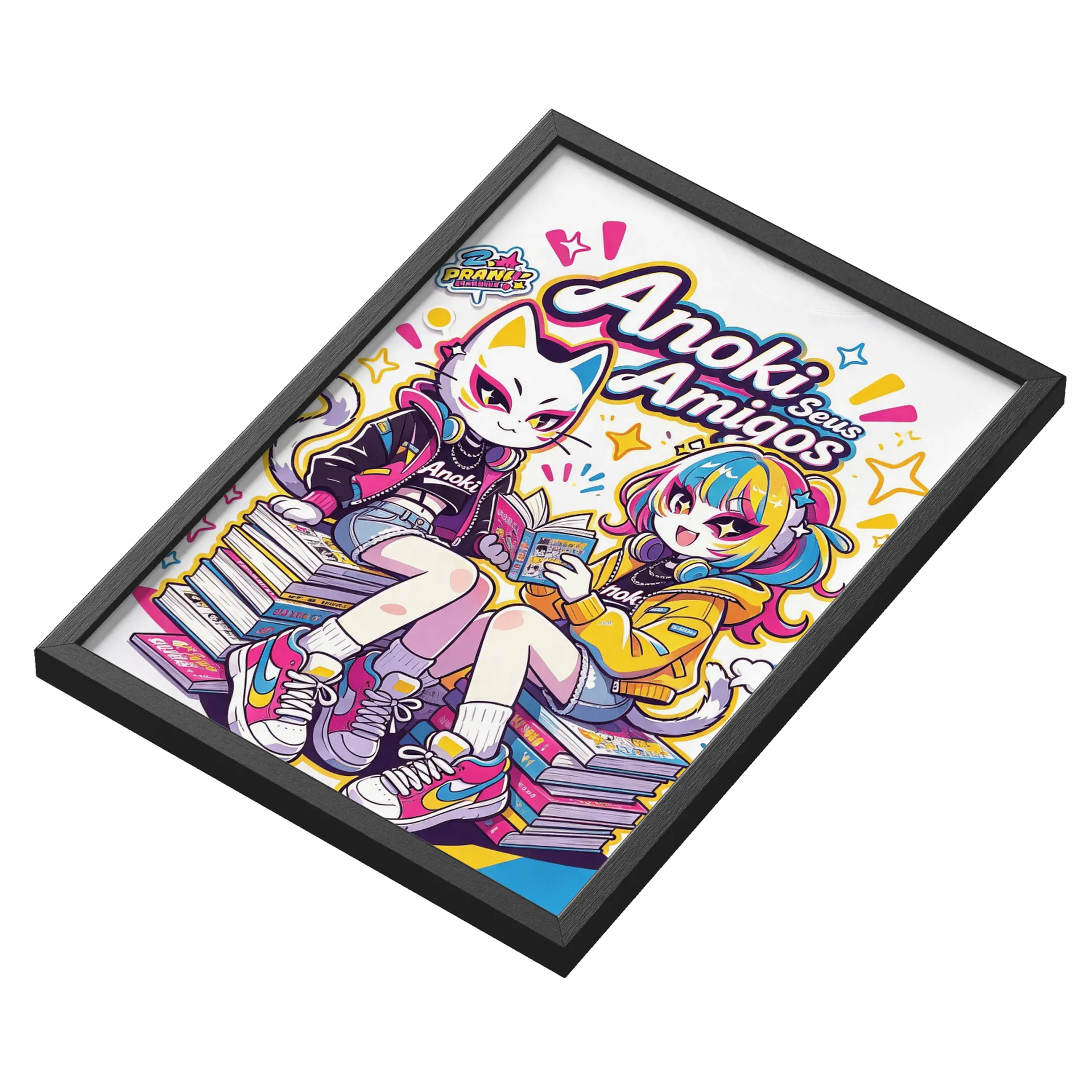 Quadro Anoki Seus Amigos Anime Colorido A3 com Vidro de anoki — imagem 3 de 3