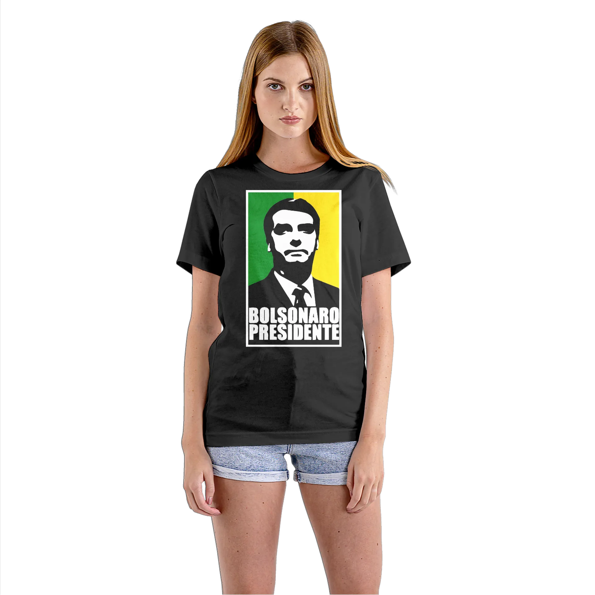 Camiseta Babylook Bolsonaro Presidente Arte Tipográfica - Imagem 3