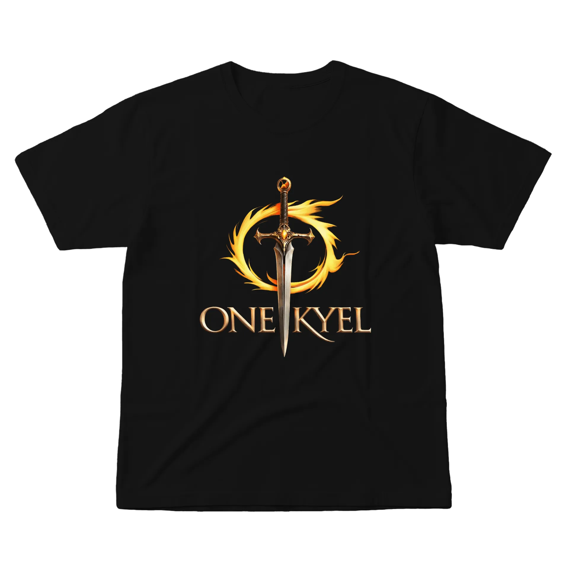 Camiseta Estampa Espada com Fogo 100% Algodão de One Kyel