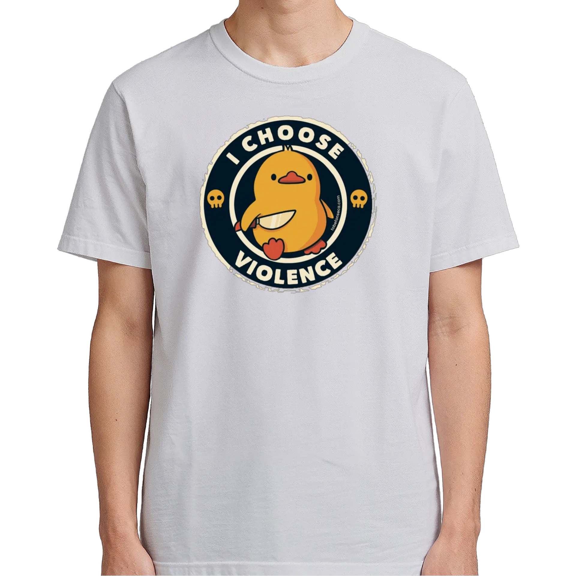 Camiseta Pato Amarelo I Choose Violence 100% Algodão - Imagem 5