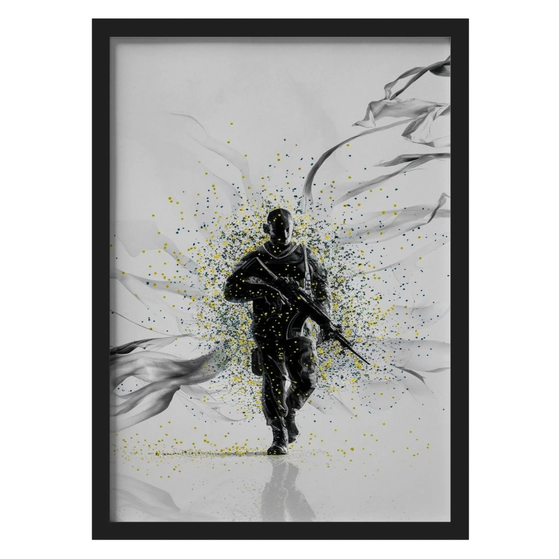 Quadro Guerreiro de Armadura Estilo Abstrato A3 com Vidro de D'ZARMY TACTICAL COMBAT WEAR  — imagem 1 de 3