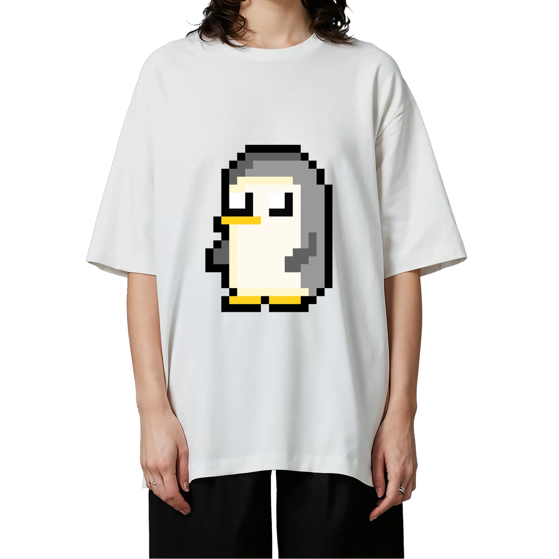 Camiseta Oversized Pinguim Pixel - Imagem 3