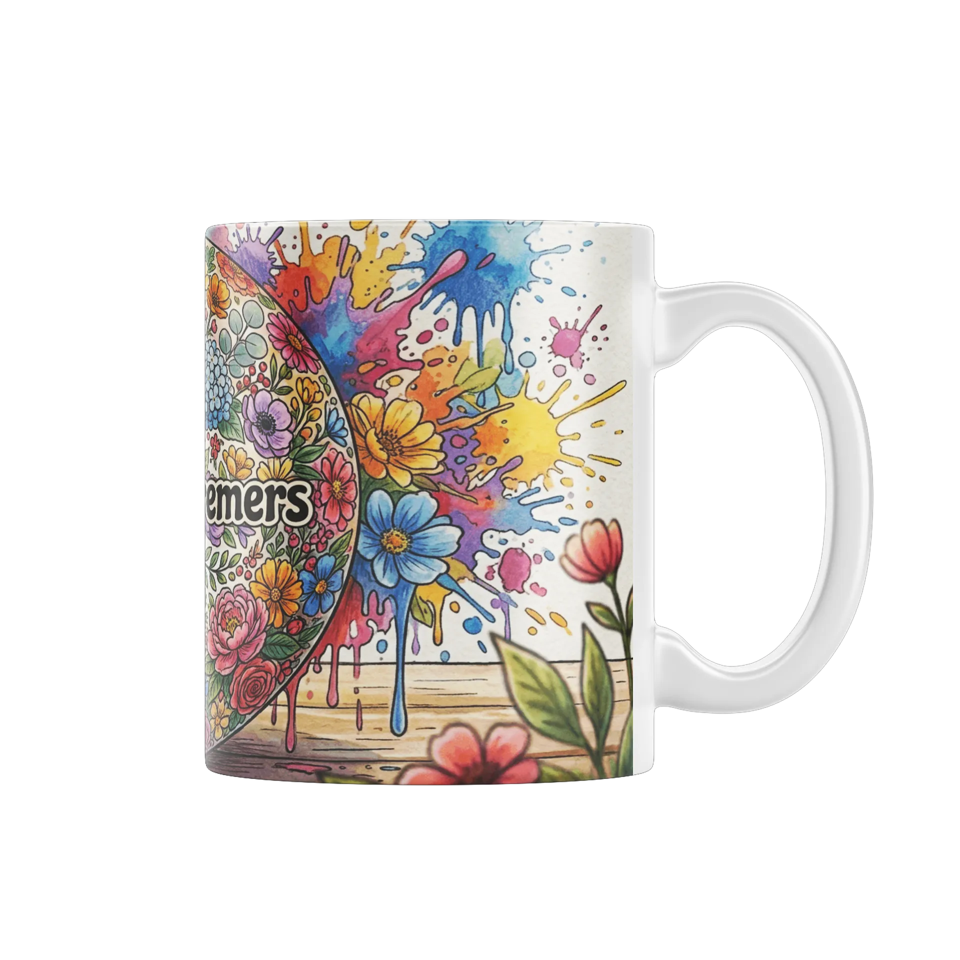 Caneca Naychronstreamers Floral Colorida 325ml - Imagem 3