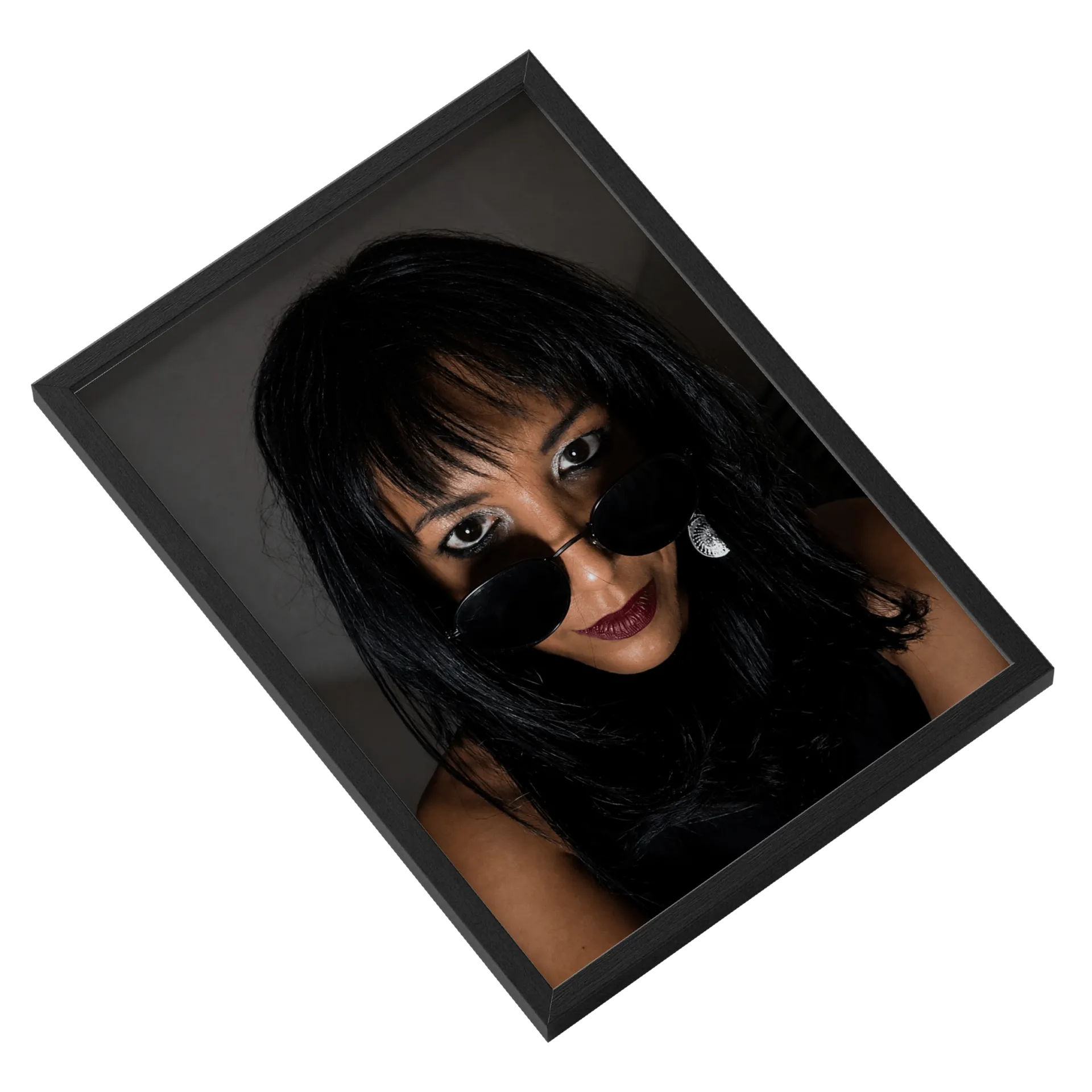 Quadro Mulher Noir Olhos Modernos A3 MDF e Vidro - Imagem 2