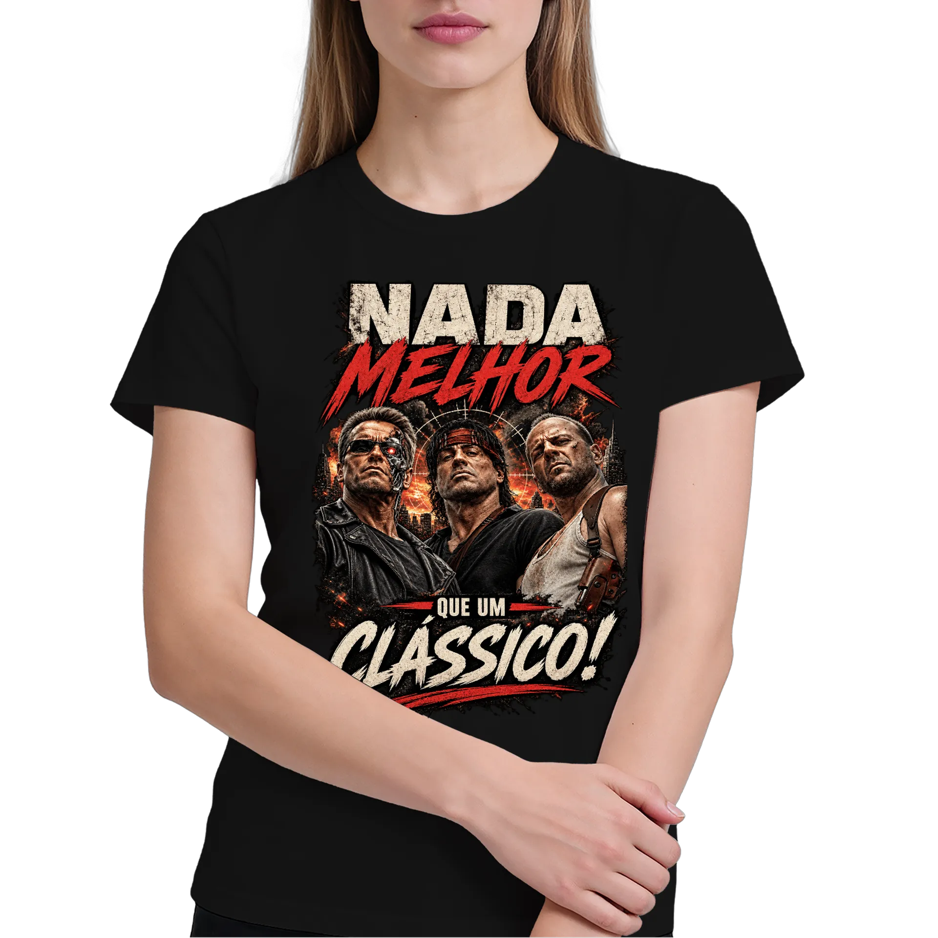 Camiseta Clássicos de ação (Stallone,Schwarzenegger,Willis) - Imagem 4