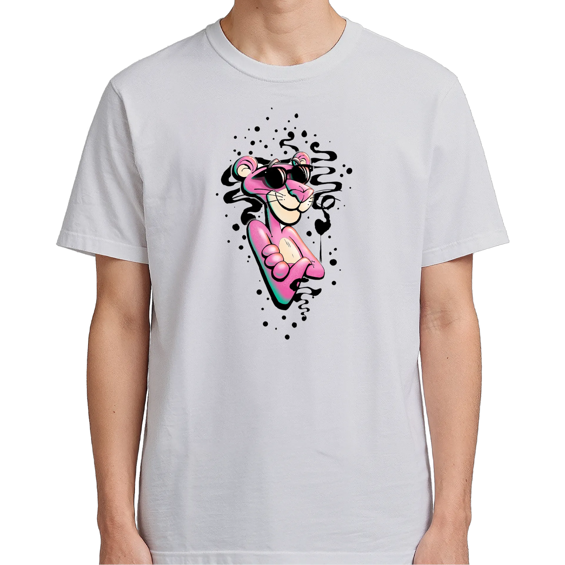 Camiseta pantera cor de Rosa Neon Estampa 100% Algodão - Imagem 5