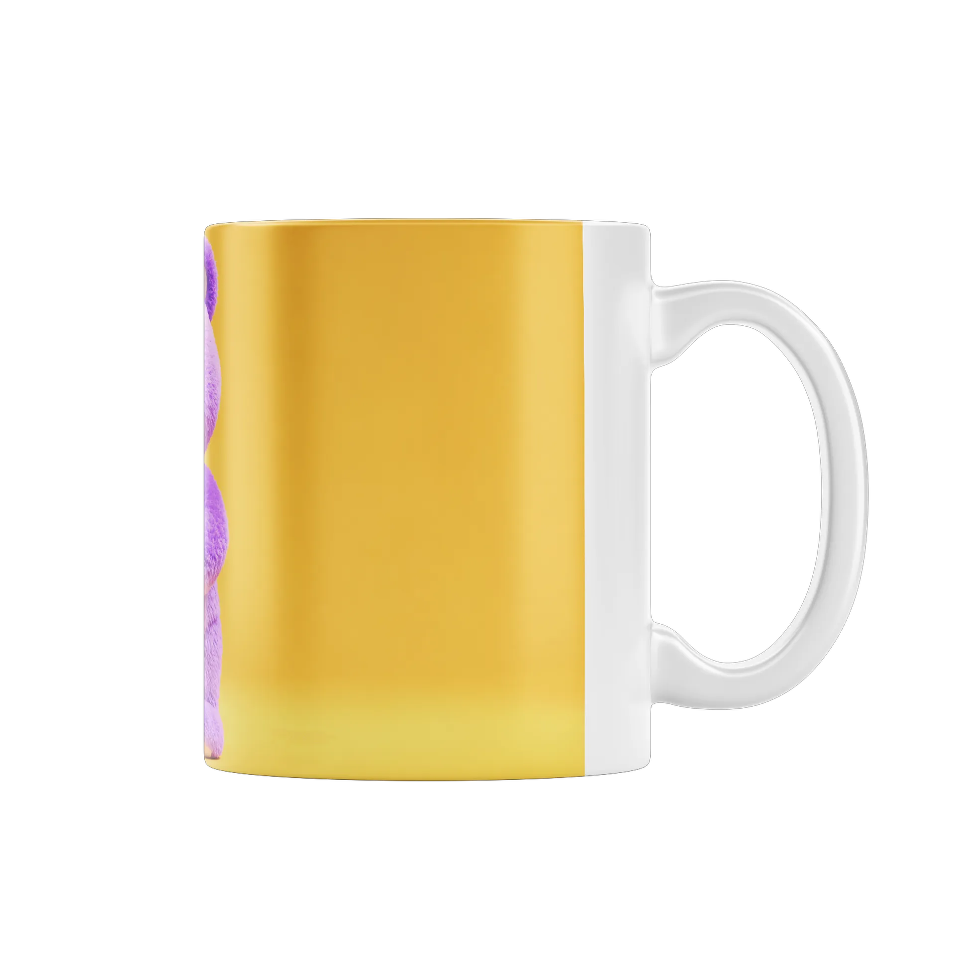 Caneca Urso Roxo com Buquê de Flores 325ml - Imagem 1