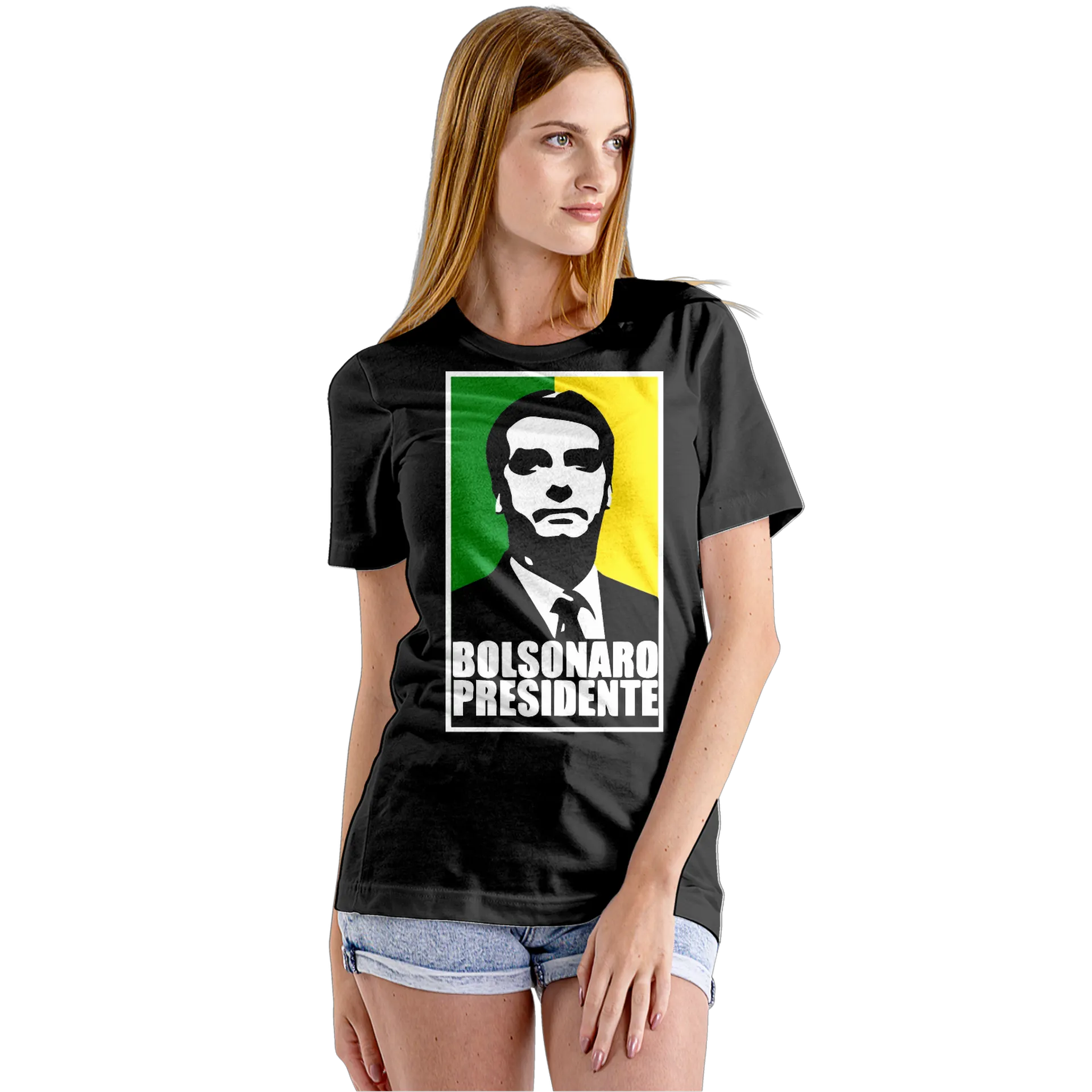 Camiseta Babylook Bolsonaro Presidente Arte Tipográfica - Imagem 5