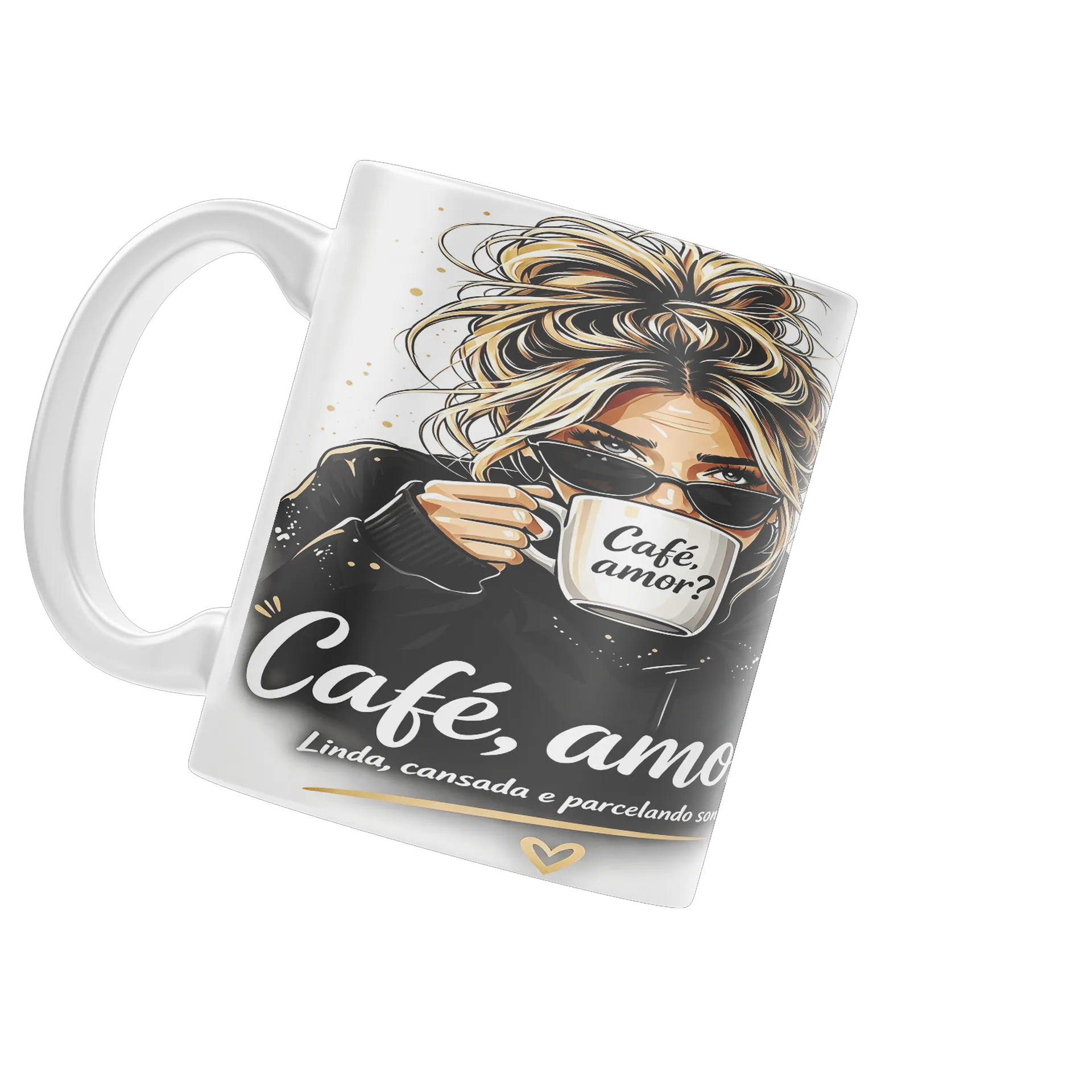 Caneca personalizada Café, Amor? de Graciele Rosa  — imagem 3 de 4
