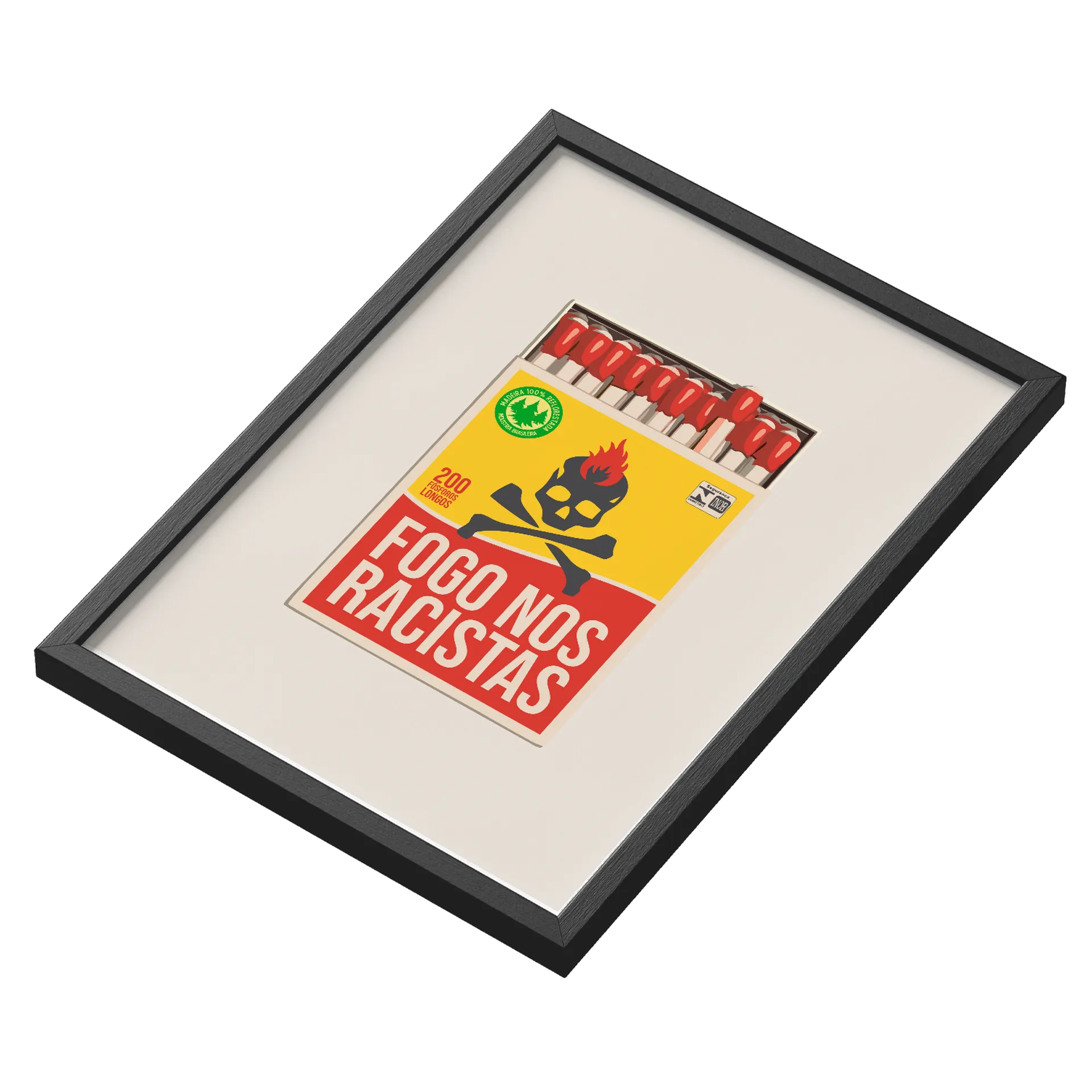 Quadro Fogo Nos Racistas MDF e Vidro A3 - Imagem 3