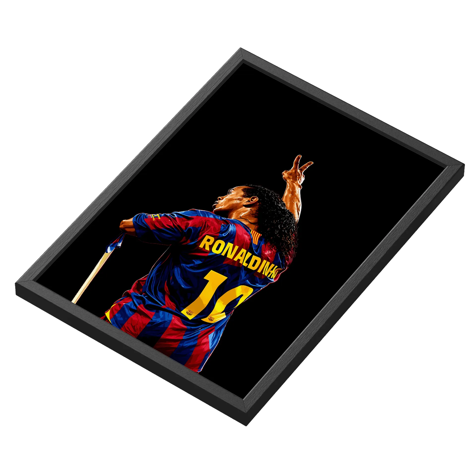 Quadro Ronaldinho Futebol A3 MDF e Vidro - Imagem 3