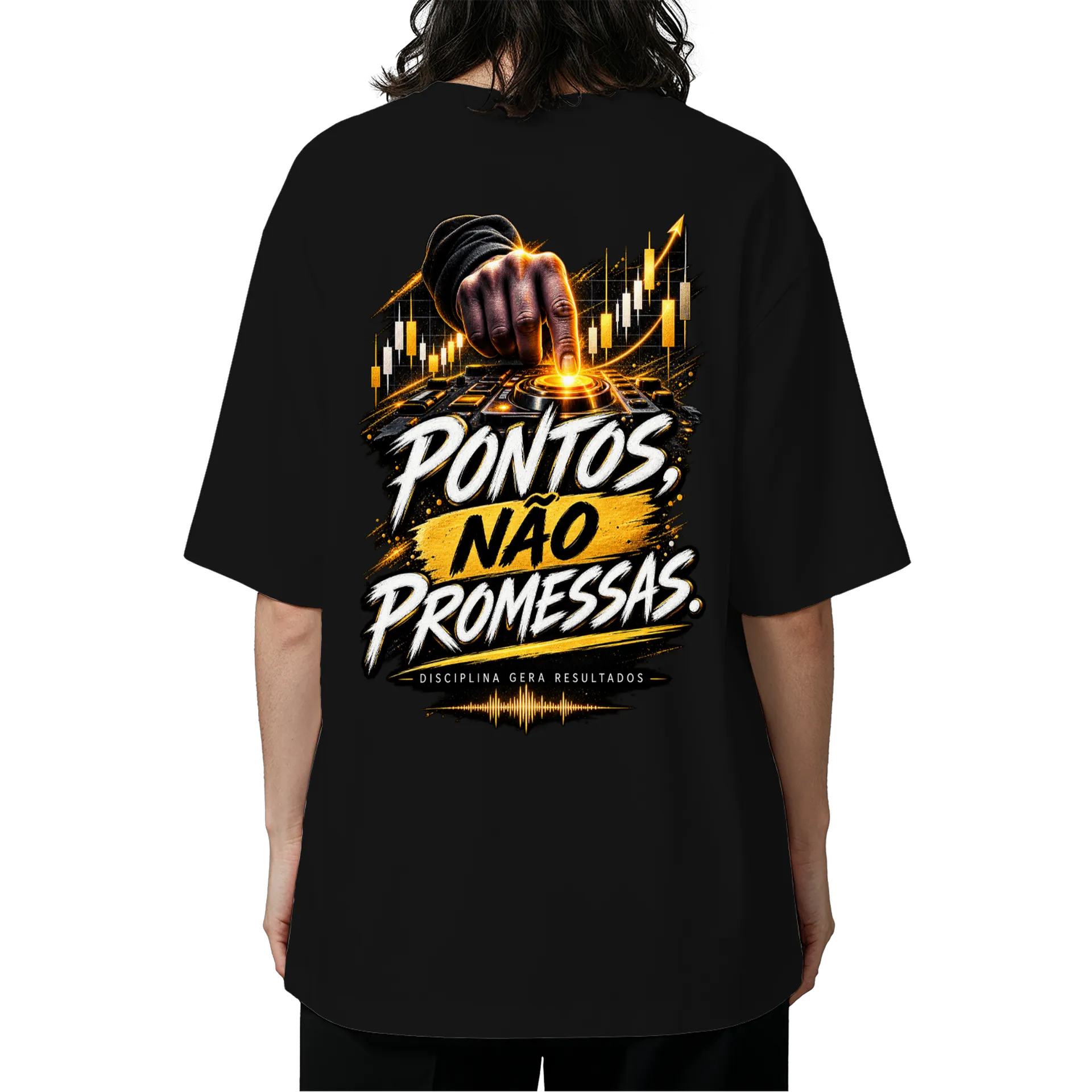 Camiseta Oversized Pontos, Não Promessas Preto - Imagem 5