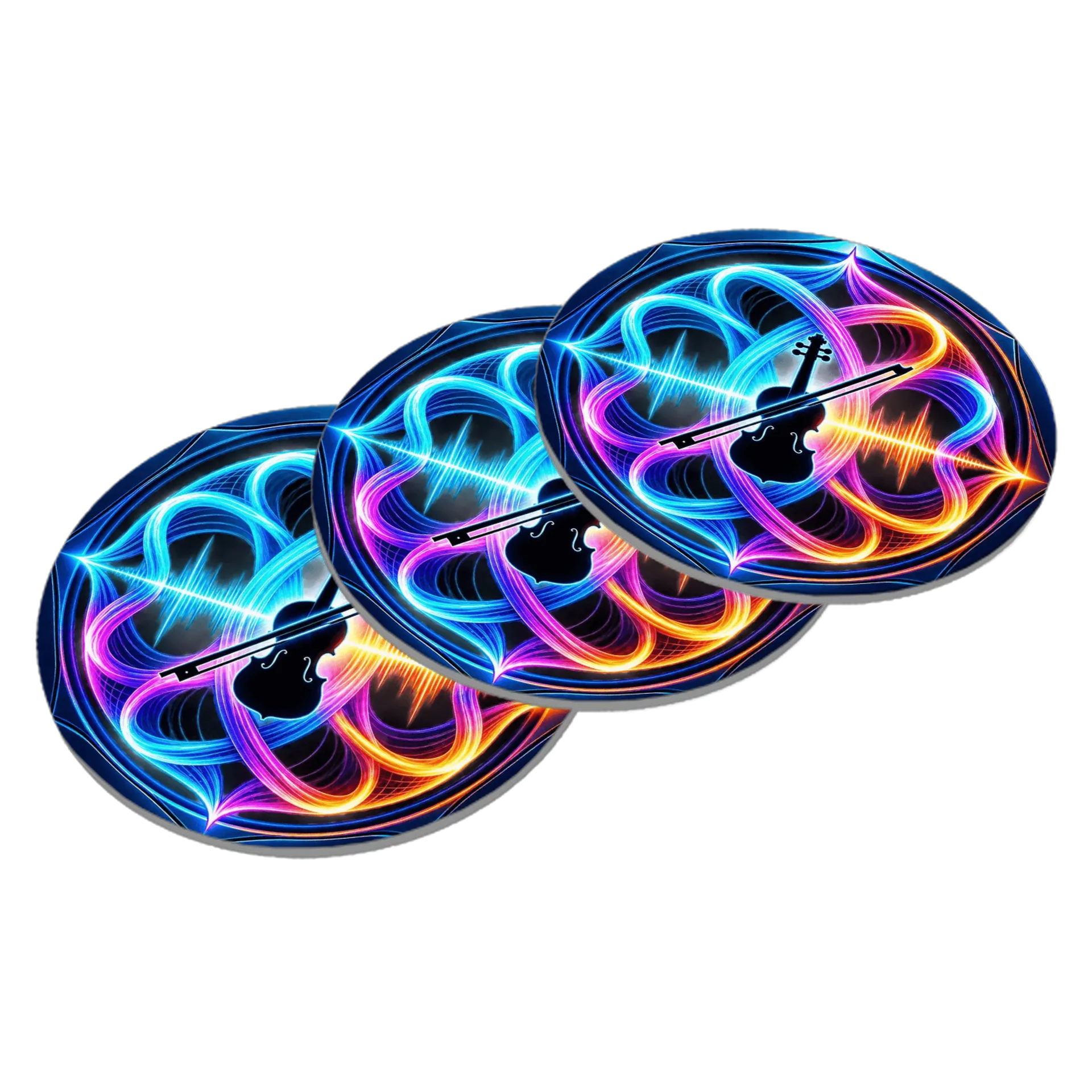 Porta-Copos MDF Neural Pulse Co. - Edição Cyber - Imagem 2