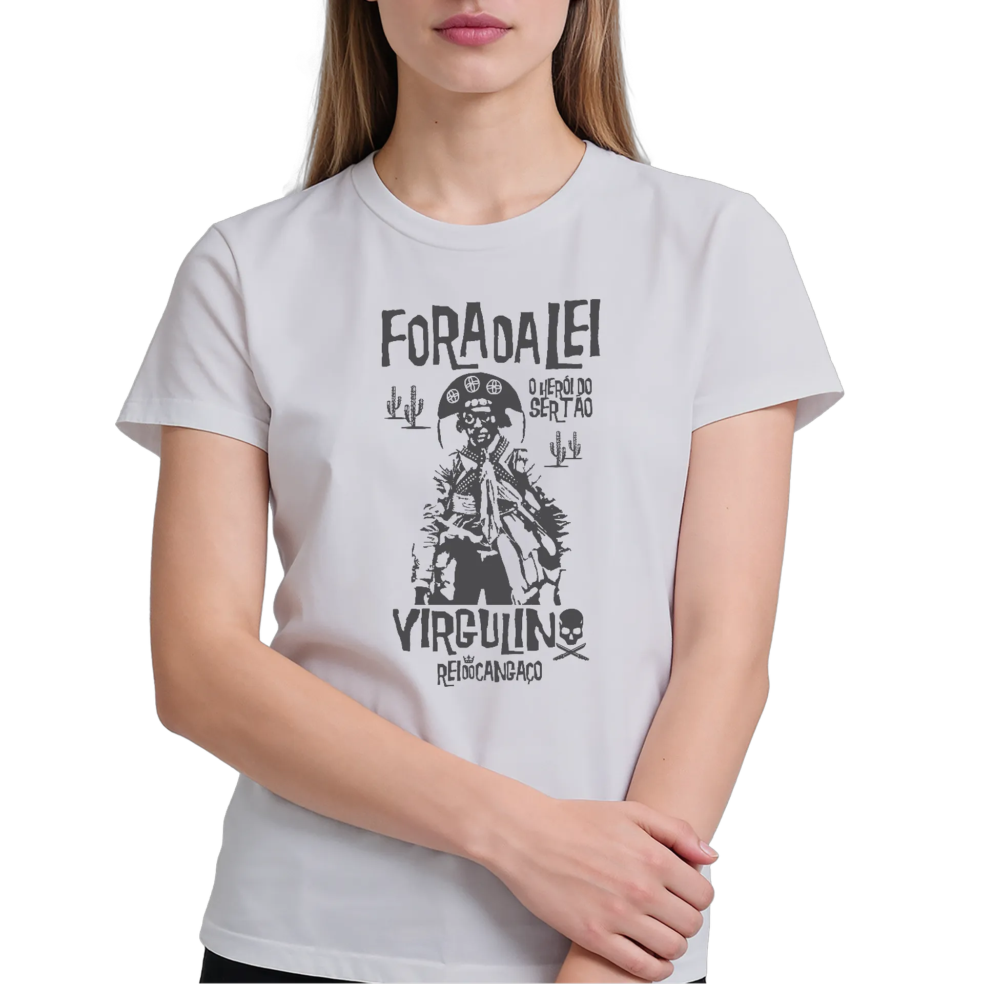 Camiseta Estampa Forada Lei Virgulino 100% Algodão - Imagem 4