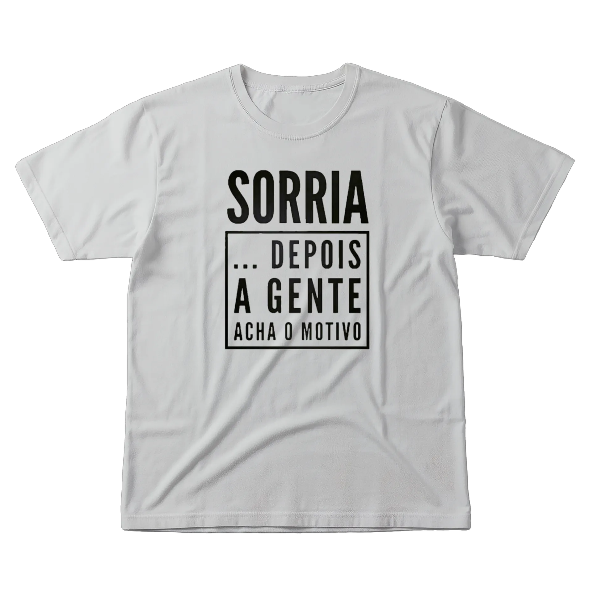Camiseta Estampa Tipográfica Sorria 100% Algodão - Imagem 1