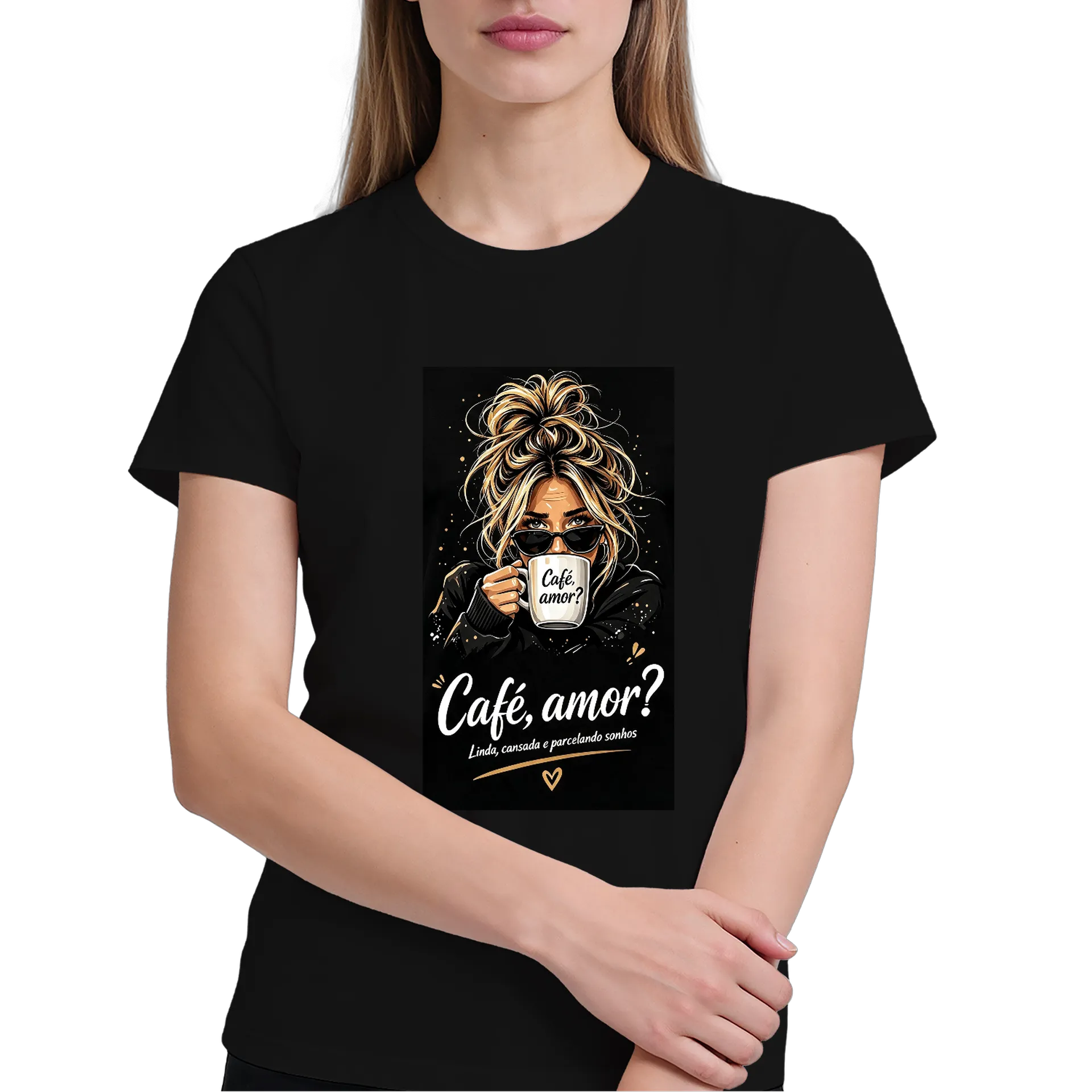 Camiseta personalizada Café, Amor? de Graciele Rosa  — imagem 3 de 6